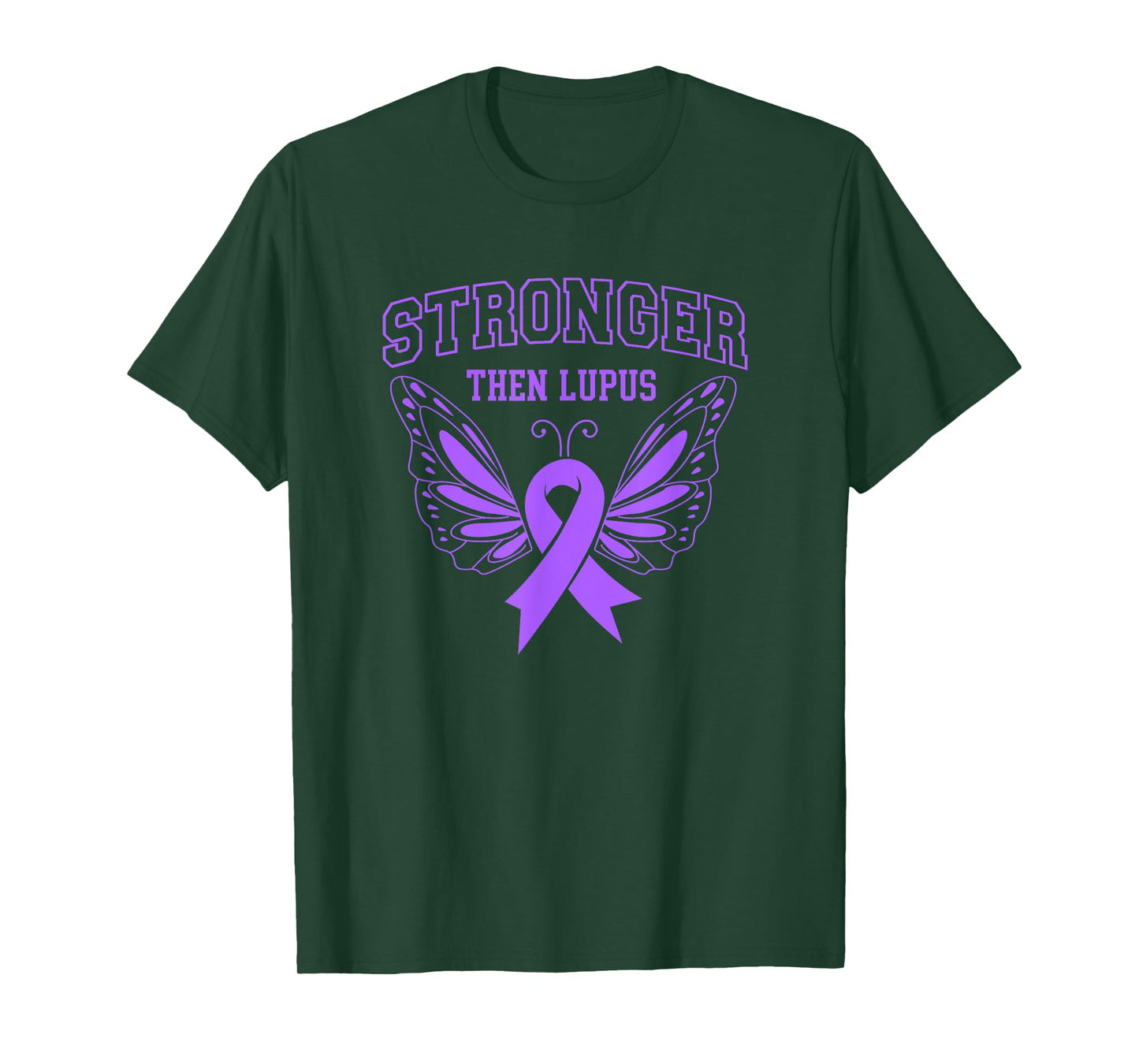 Stronger Then Lupus Butterfly Women Lupus Awareness Month T-Shirt
