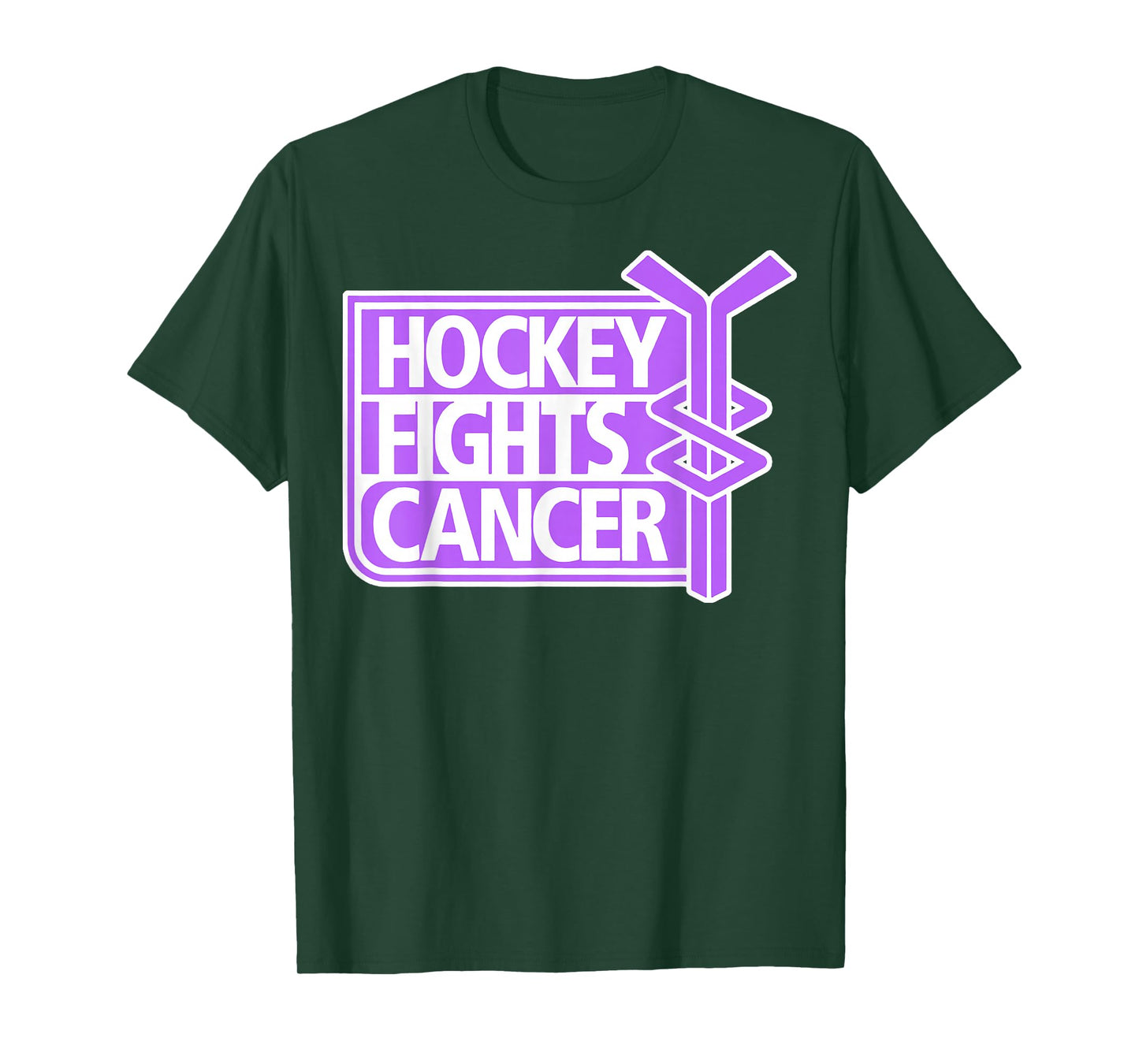Hockey Fights Cancer Tees Adult Unisex Classic Fit Short Sleeve Black T-Shirt