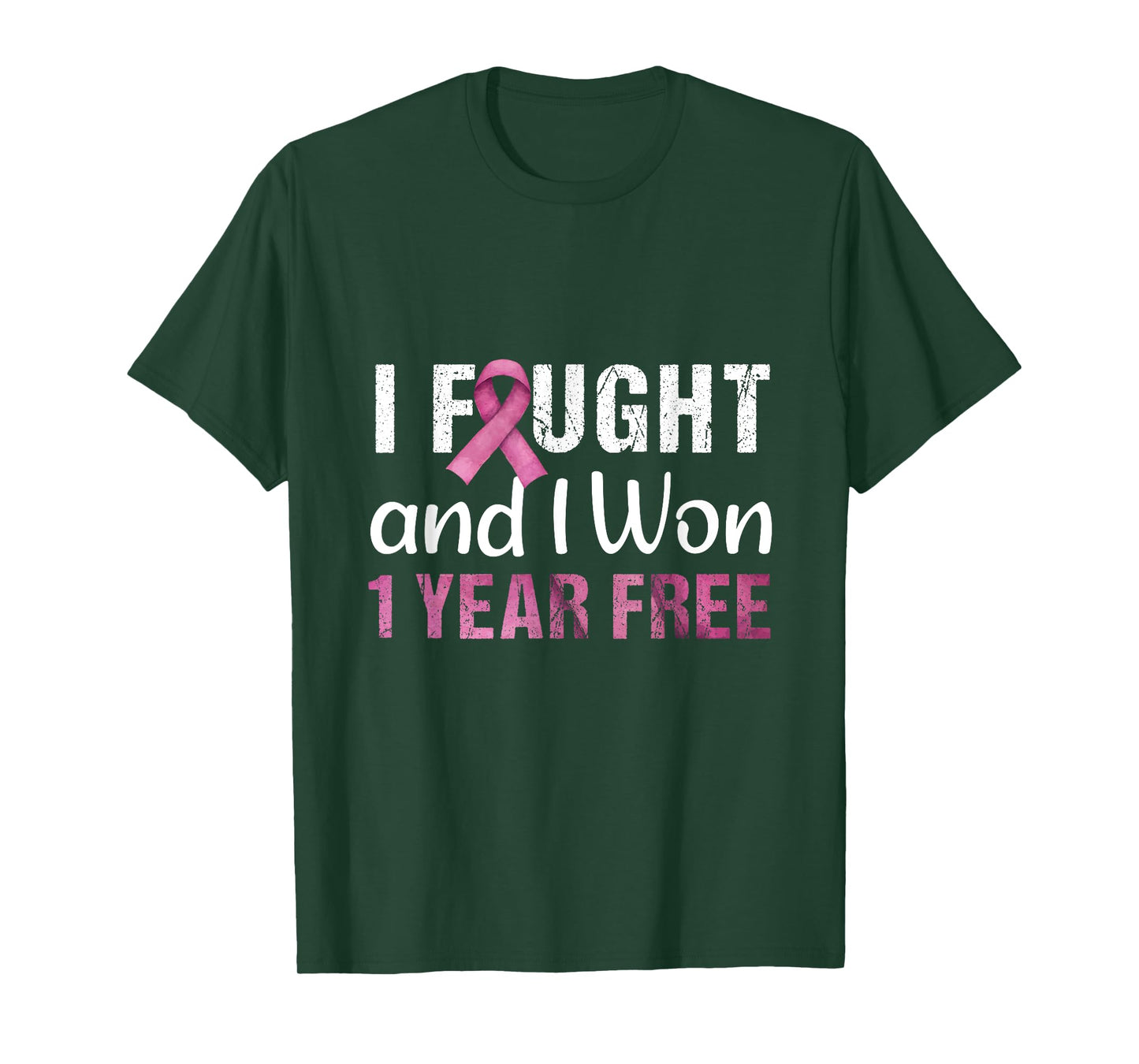 Breast Cancerversary 1 Year Free I Fought And I Won Cancer T-Shirt