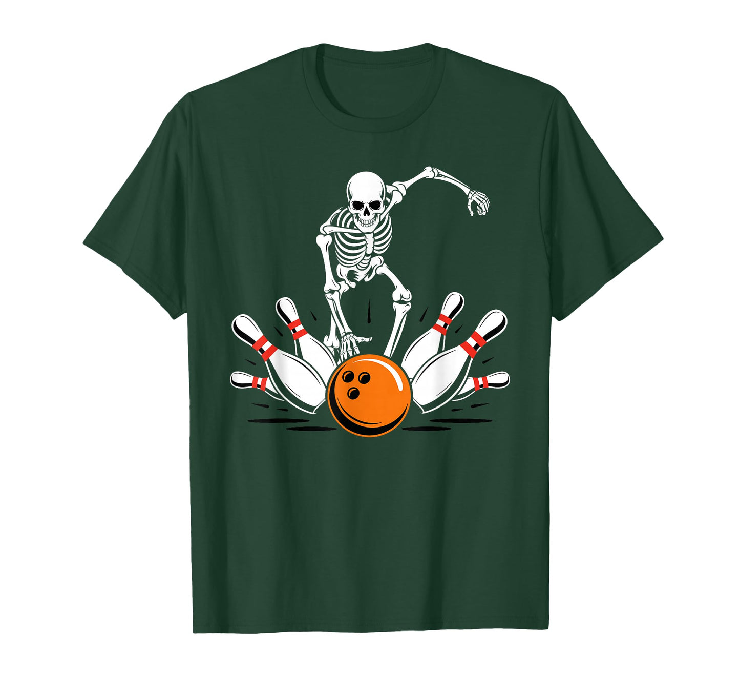 Skeleton Bowling Ball pins Bowling Halloween Costume T-Shirt