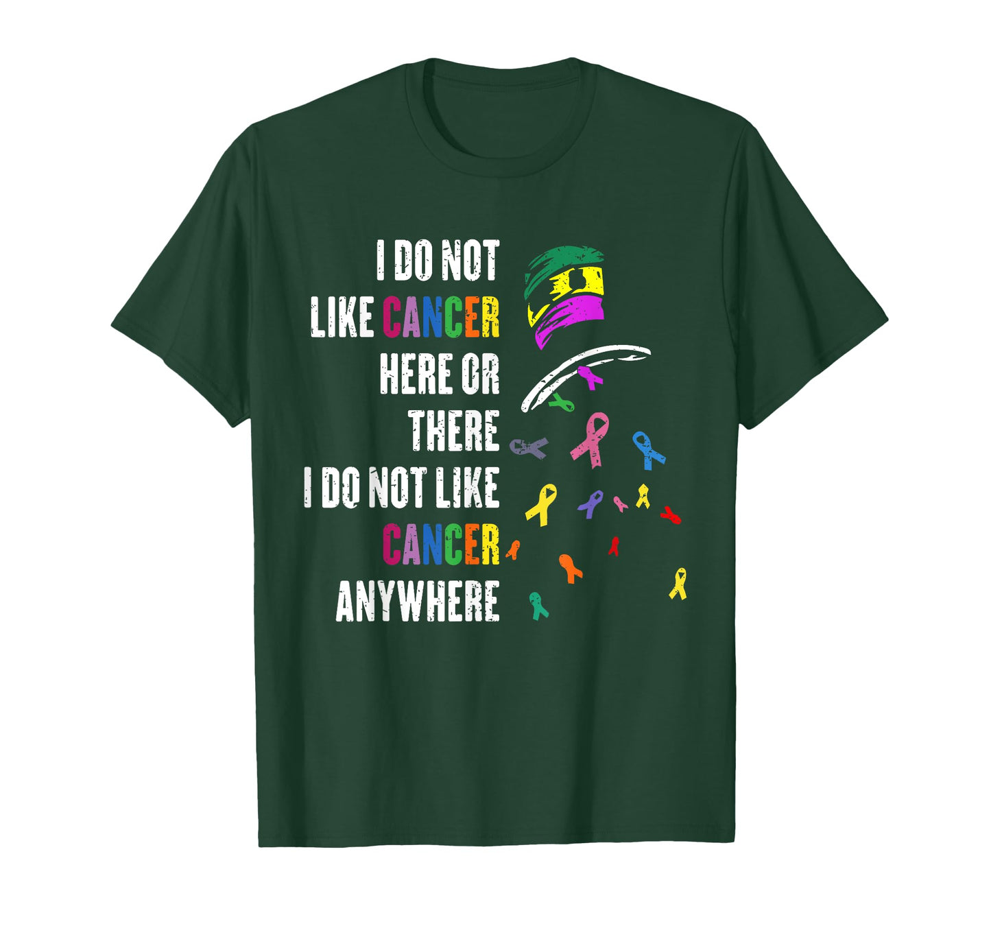 I Do Not Like Cancer There outfits Unisex-Adults Cancer Awareness T-Shirt Black Small Crew Neck Modern T-Shirt
