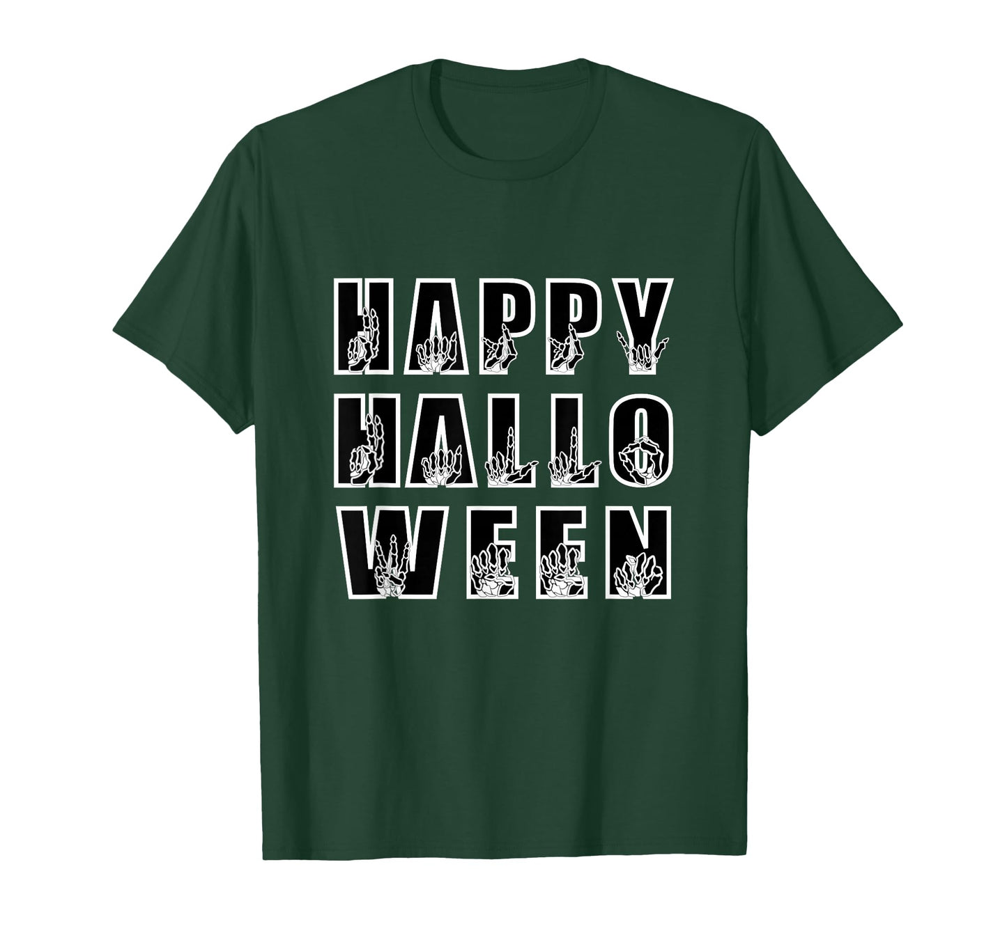 Happy Halloween ASL Skeleton Hands American Sign Language T-Shirt