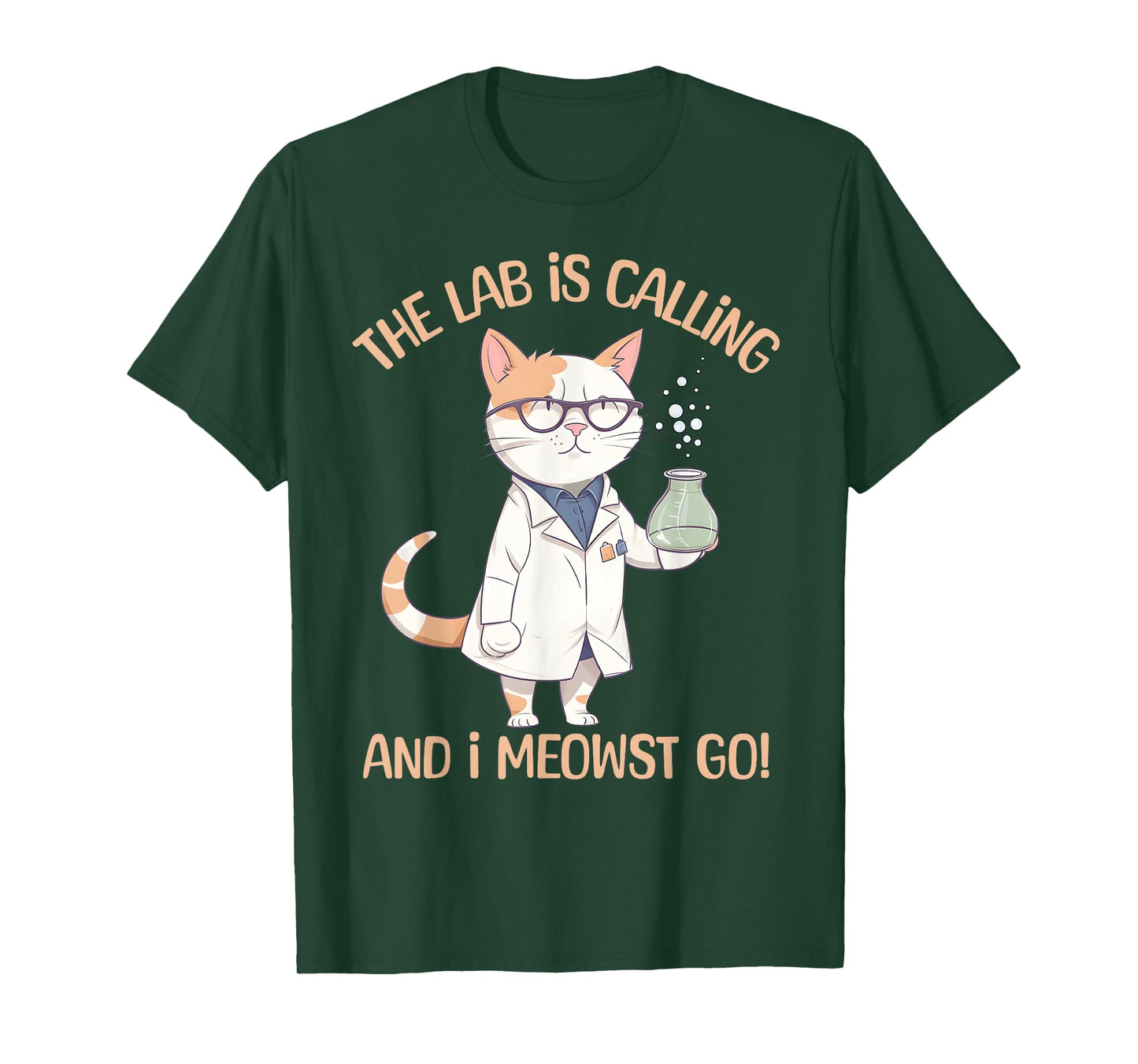 Girls Lab Calling Science Funny Lab Cat Laboratory Chemistry T-Shirt