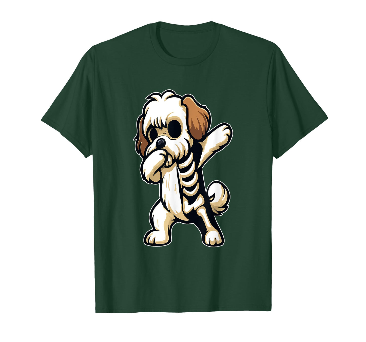 Dabbing Shih Tzu Half Skeleton Halloween Costume Owner Lover T-Shirt