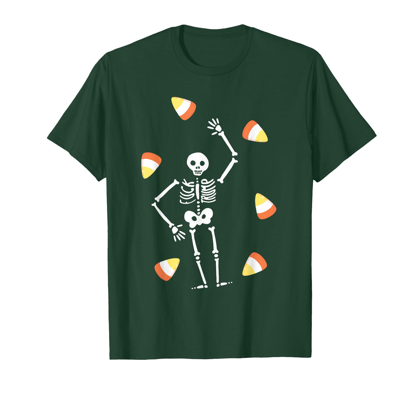 Dancing Skeleton Candy Corn Halloween T-Shirt