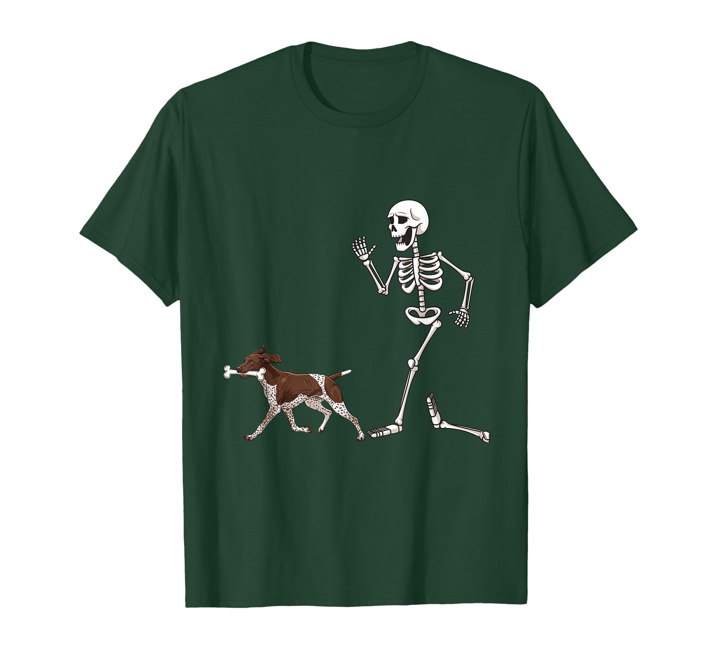 Funny Halloween Pointer and Skeleton T-Shirt