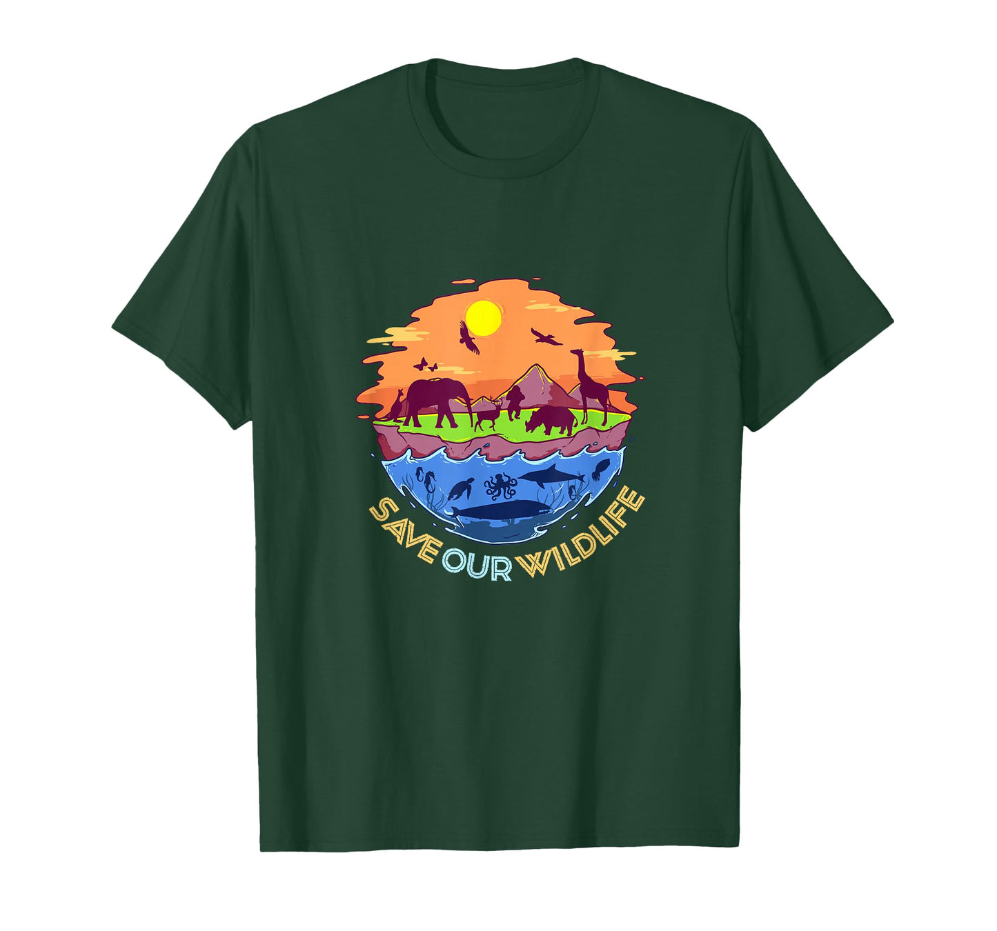 Wowsome! Save our Wildlife – World Wildlife Day T-Shirt, Small, Black