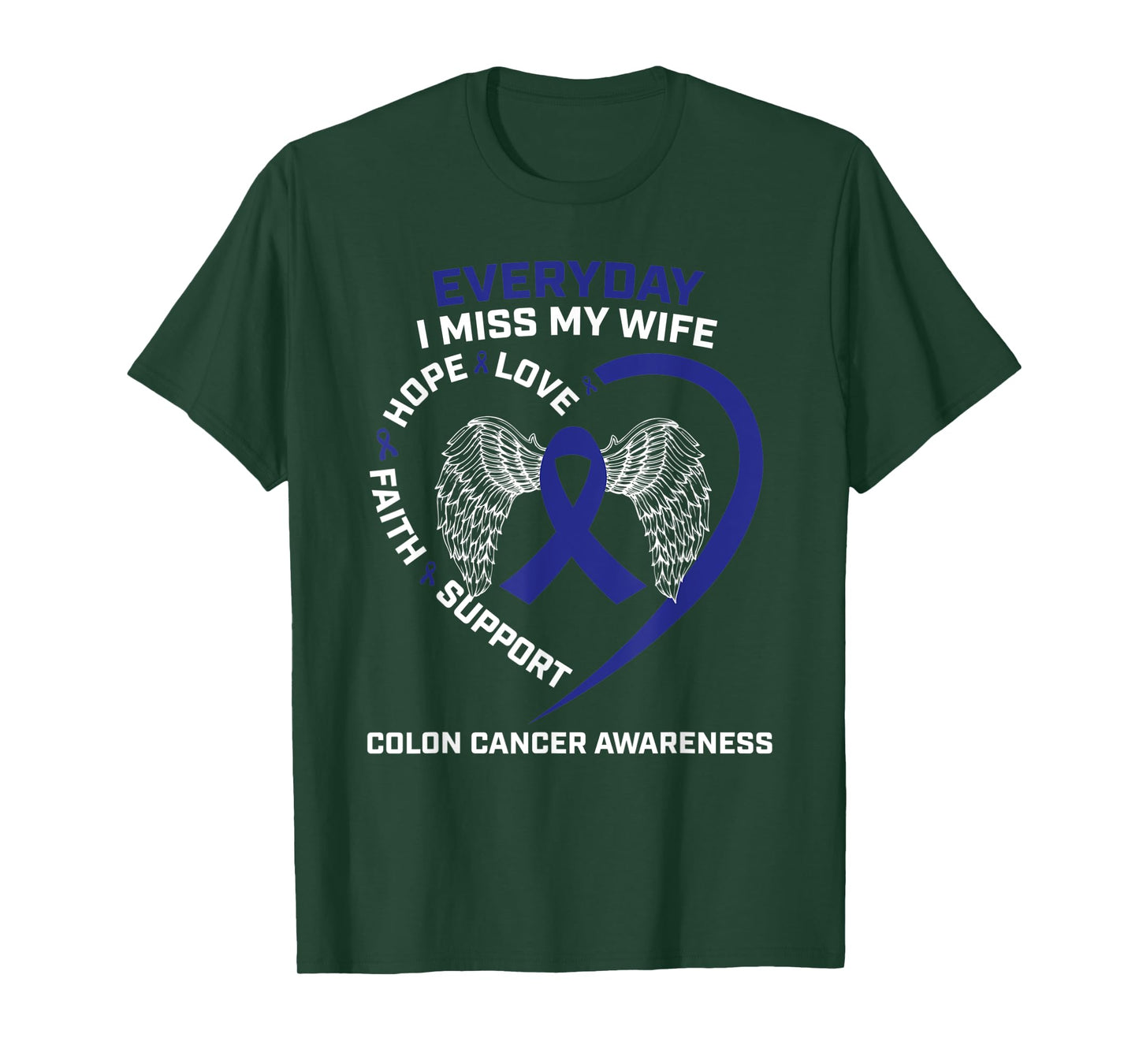 Colorectal Wings In Memory Of My Wife Colon Cancer Awareness T-Shirt