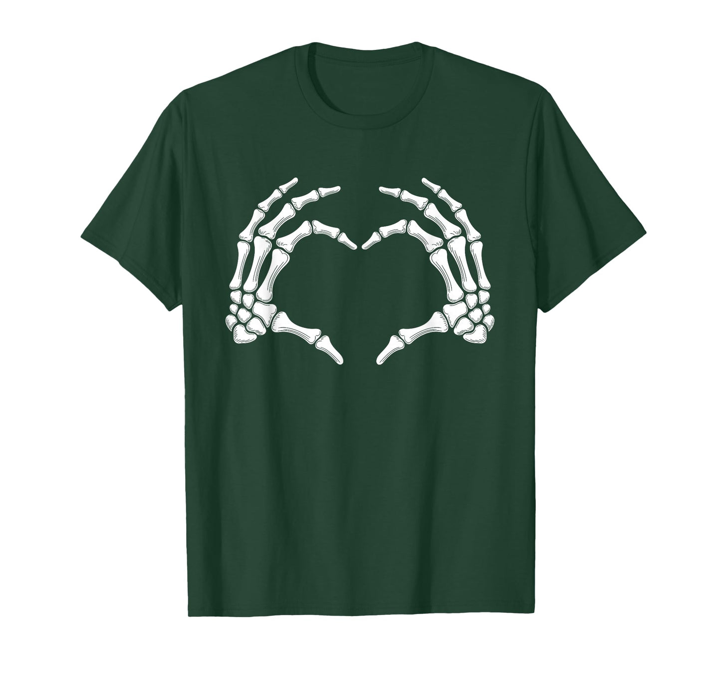 Spooky Skeleton Hands Heart - Creepy Gothic Love Halloween T-Shirt