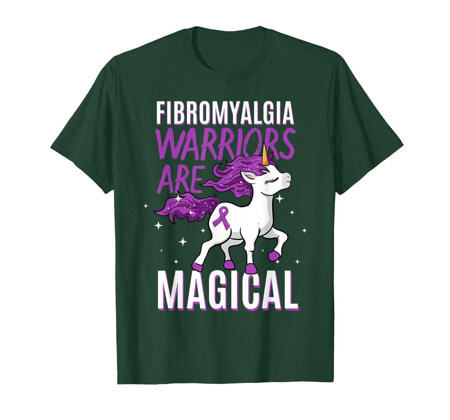Fibromyalgia Warrior Magical Unicorn Awareness Ribbon T-Shirt