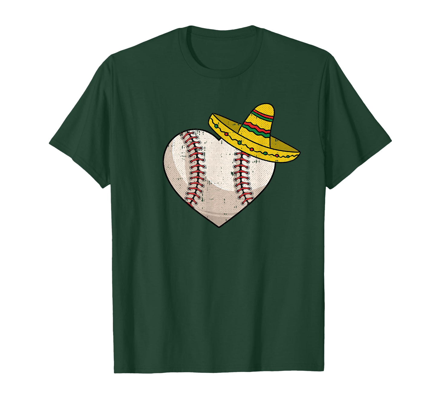Baseball Heart Cinco De Mayo Funny Sport Sombrero Mexican T-Shirt