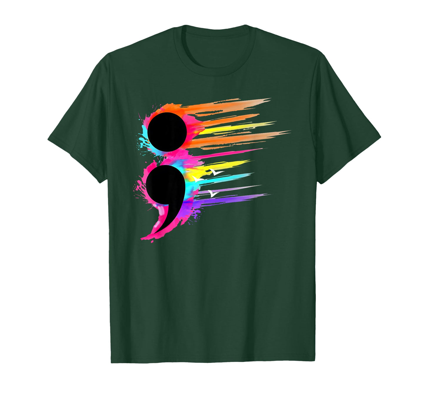 Semicolon Mental Health Awareness Broken Crayons Still Color T-Shirt