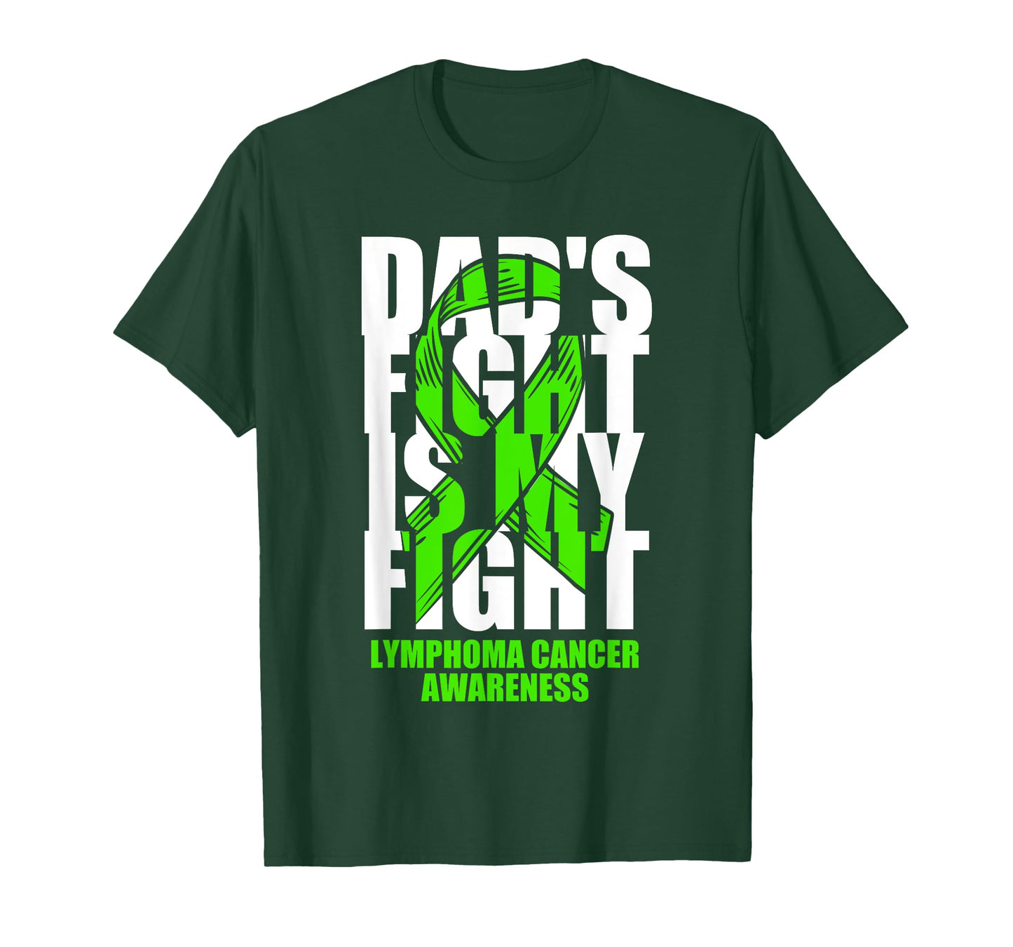 Lymphoma Cancer Awareness Lime Green Ribbon Dad's Fight Gift T-Shirt