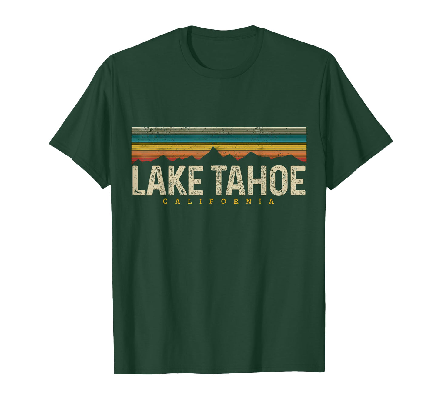 Lake Tahoe Vintage Mountains Hiking Camping Retro California T-Shirt