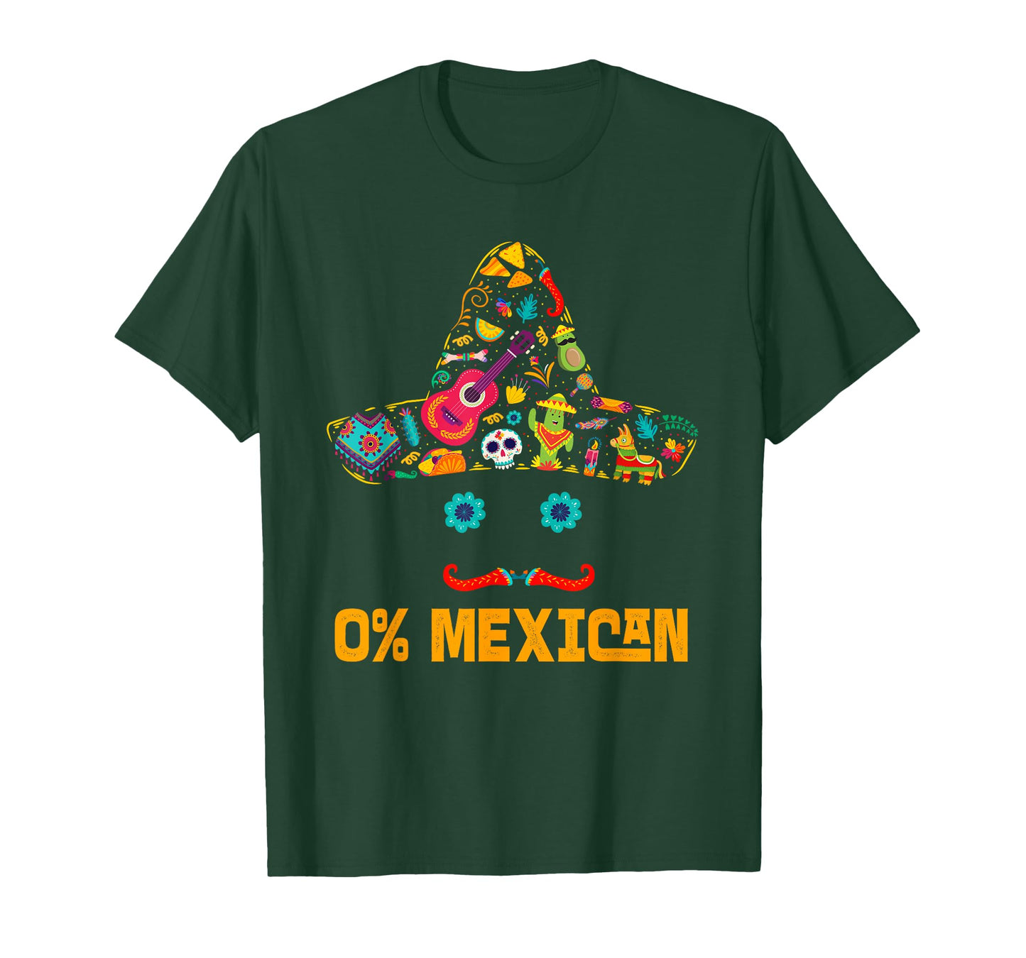 0% Mexican Cinco De Mayo Fiesta Funny Mexican Sombrero T-Shirt