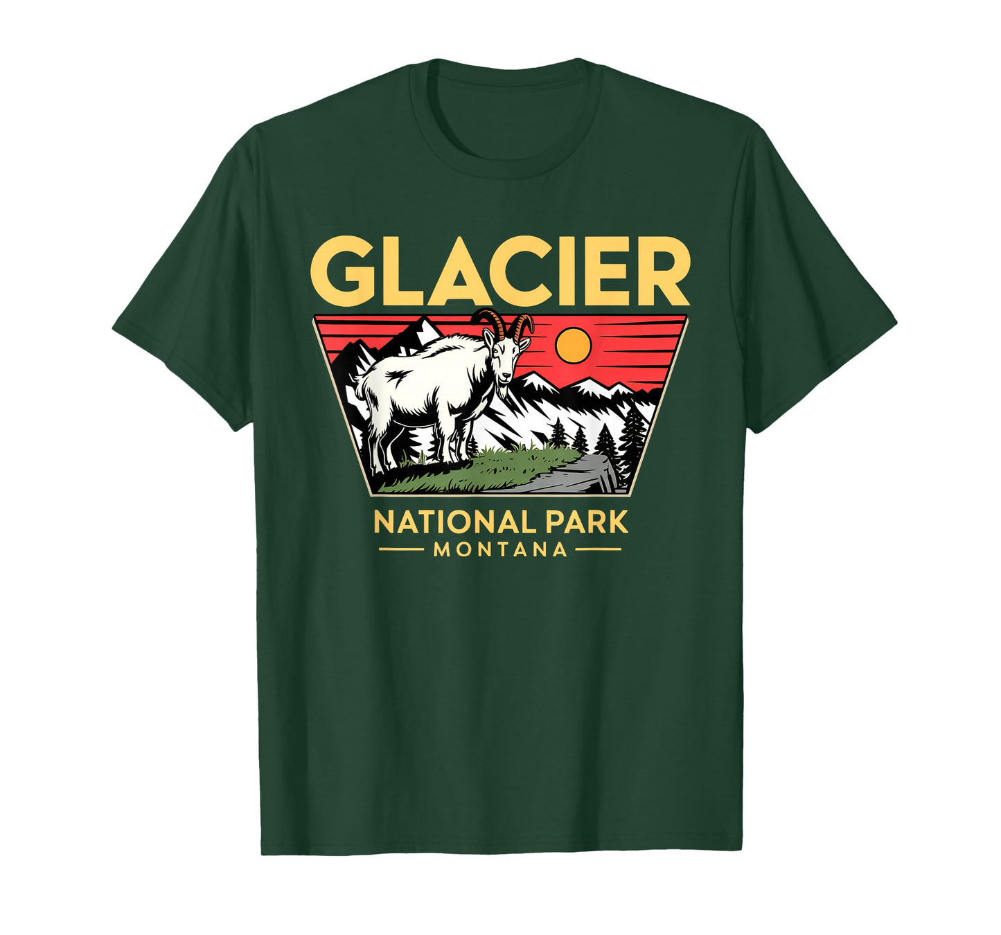 Glacier National Park Mountain Goat for Nature Lovers T-Shirt