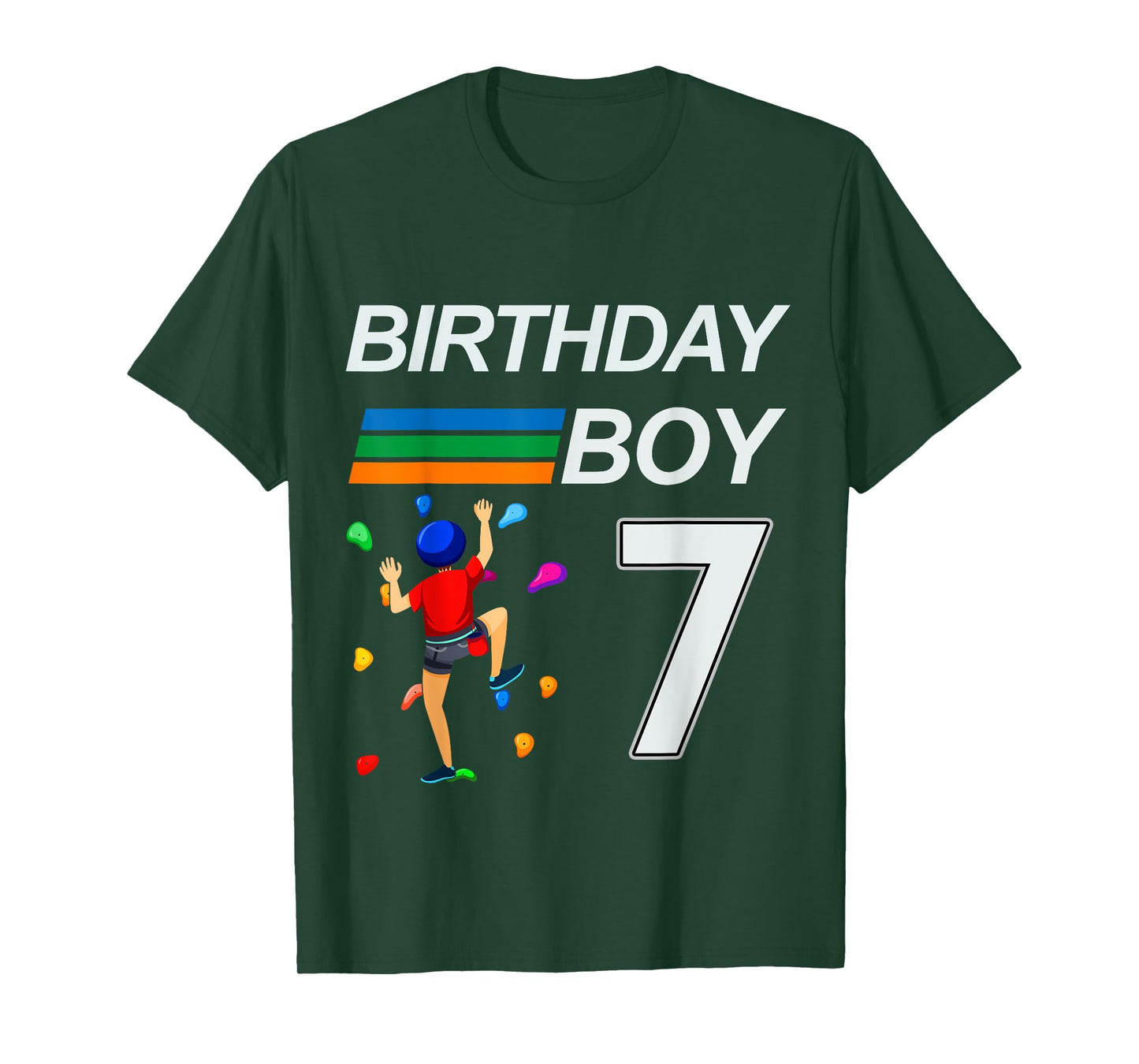 7 Years Old Birthday Bouldering Rock Climbing for Boys T-Shirt