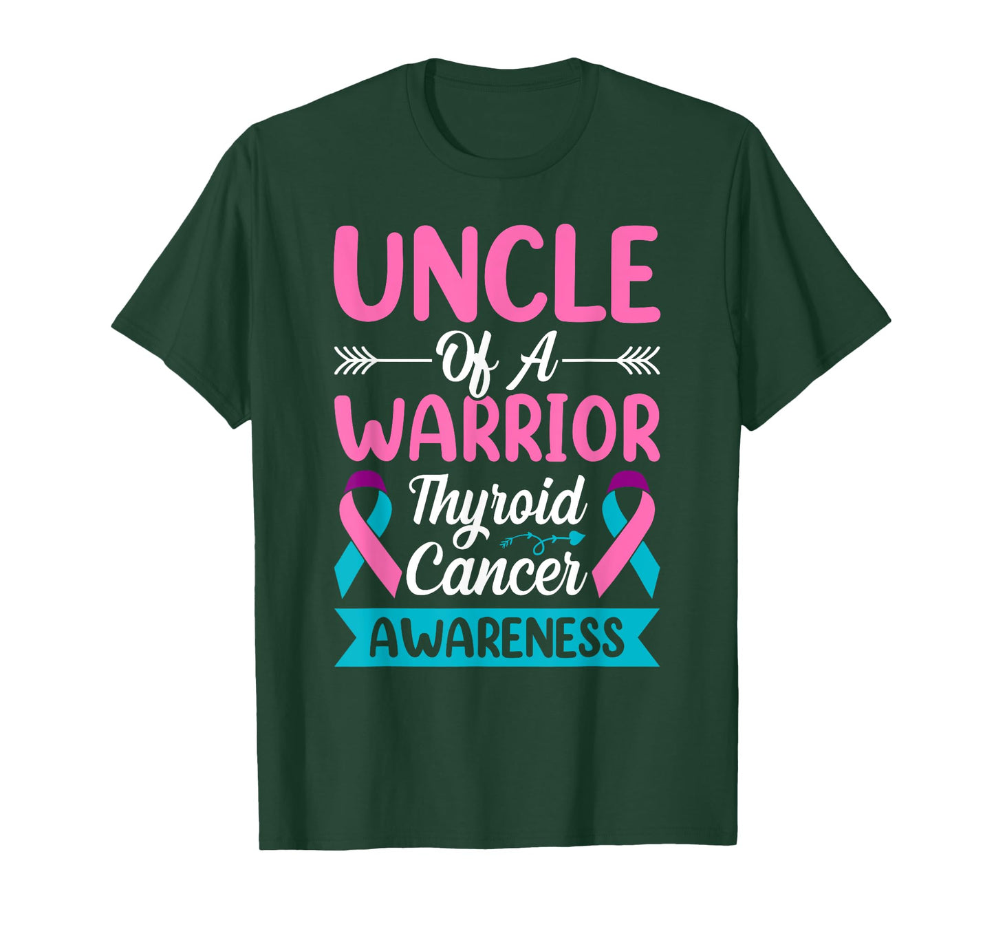 Thyroid - Uncle of a Warrior Thyroid Cancer Ribbon Awareness T-Shirt