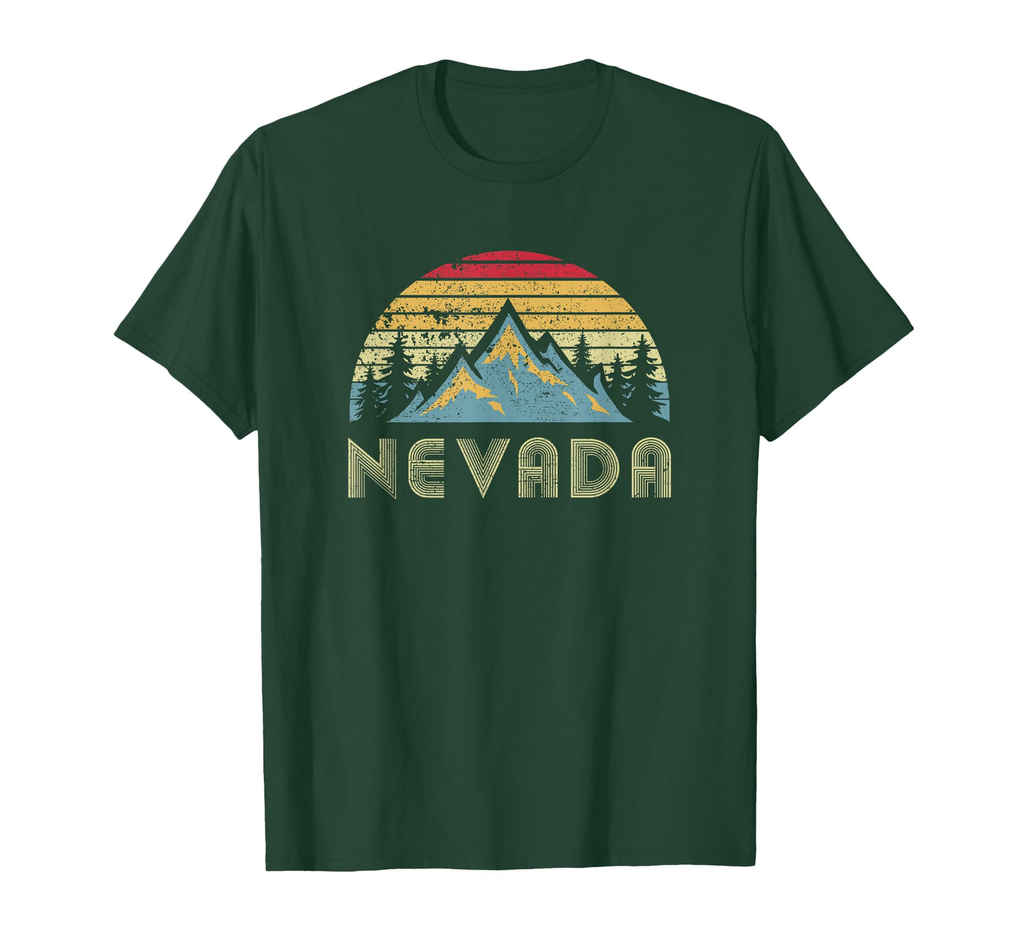 Nevada Tee - Retro Vintage Mountains Nature Hiking T Shirt T-Shirt