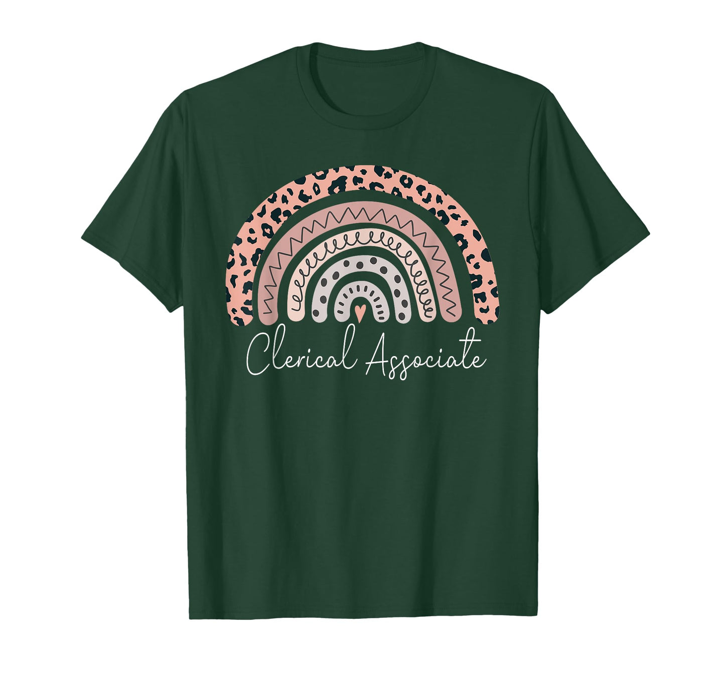 Clerical Associate Leopard Rainbow Appreciation T-Shirt