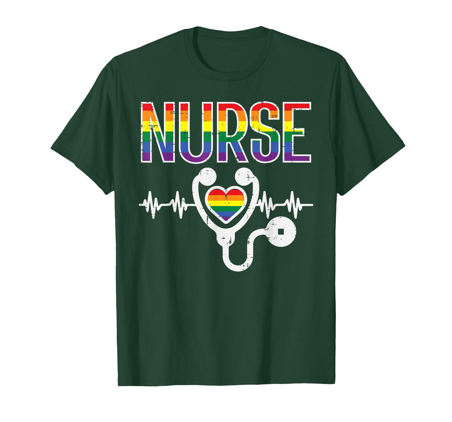 Nurse Rainbow Flag Gay Pride Ally LGBTQ Month Men Women T-Shirt