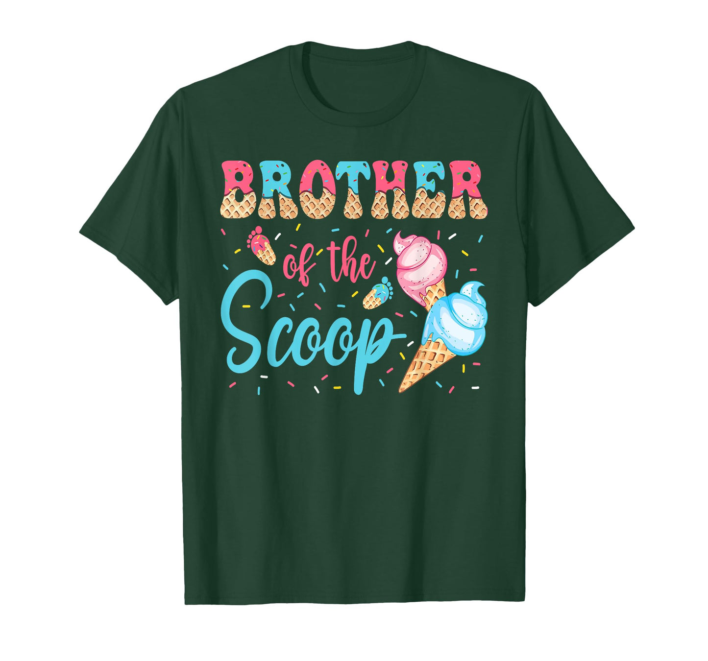 Brother Of The Scoop Ice Cream Gender Reveal Baby Shower T-Shirt