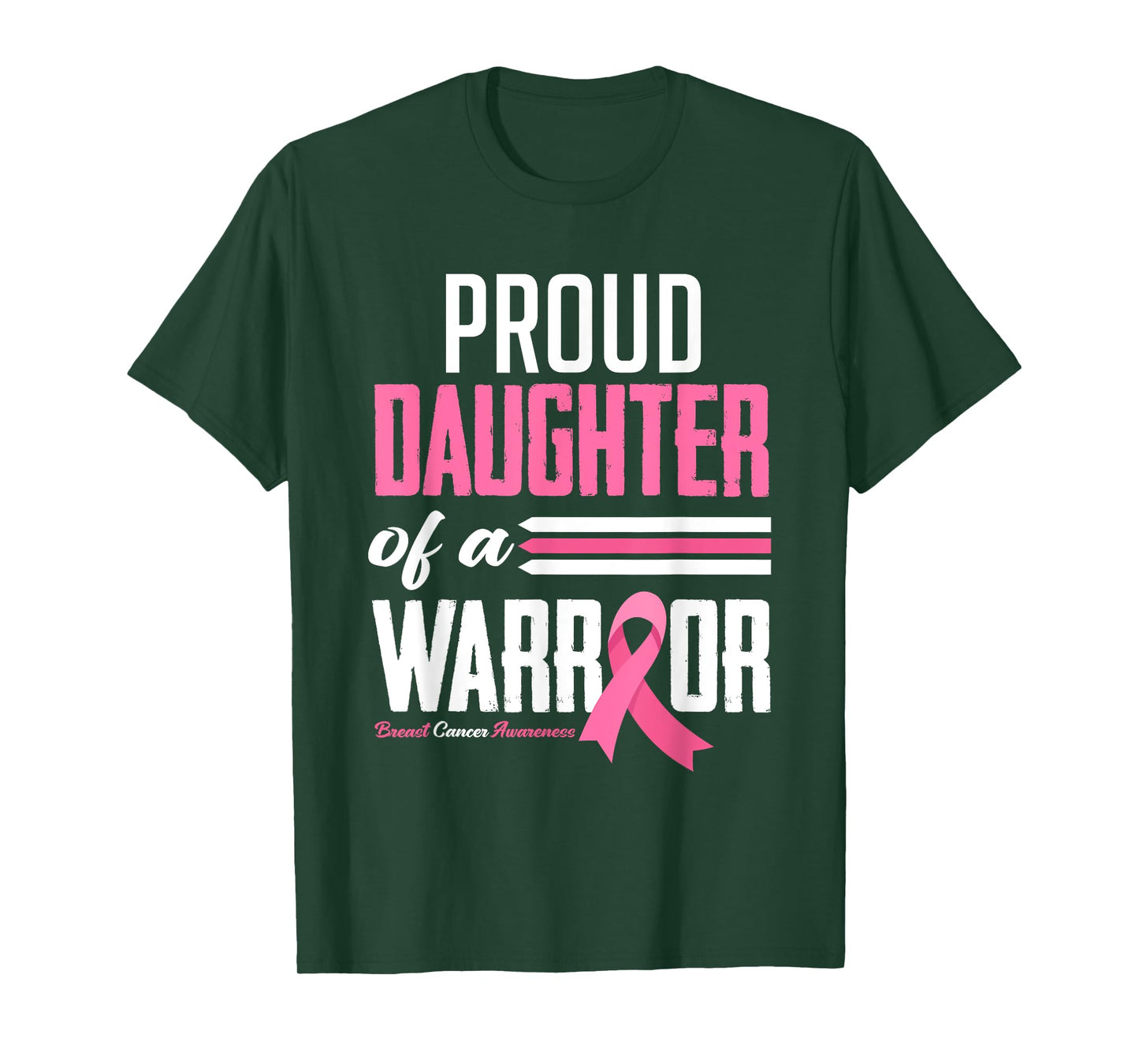 Proud Daughter Of A Warrior Mom Breast Cancer Awareness T-Shirt