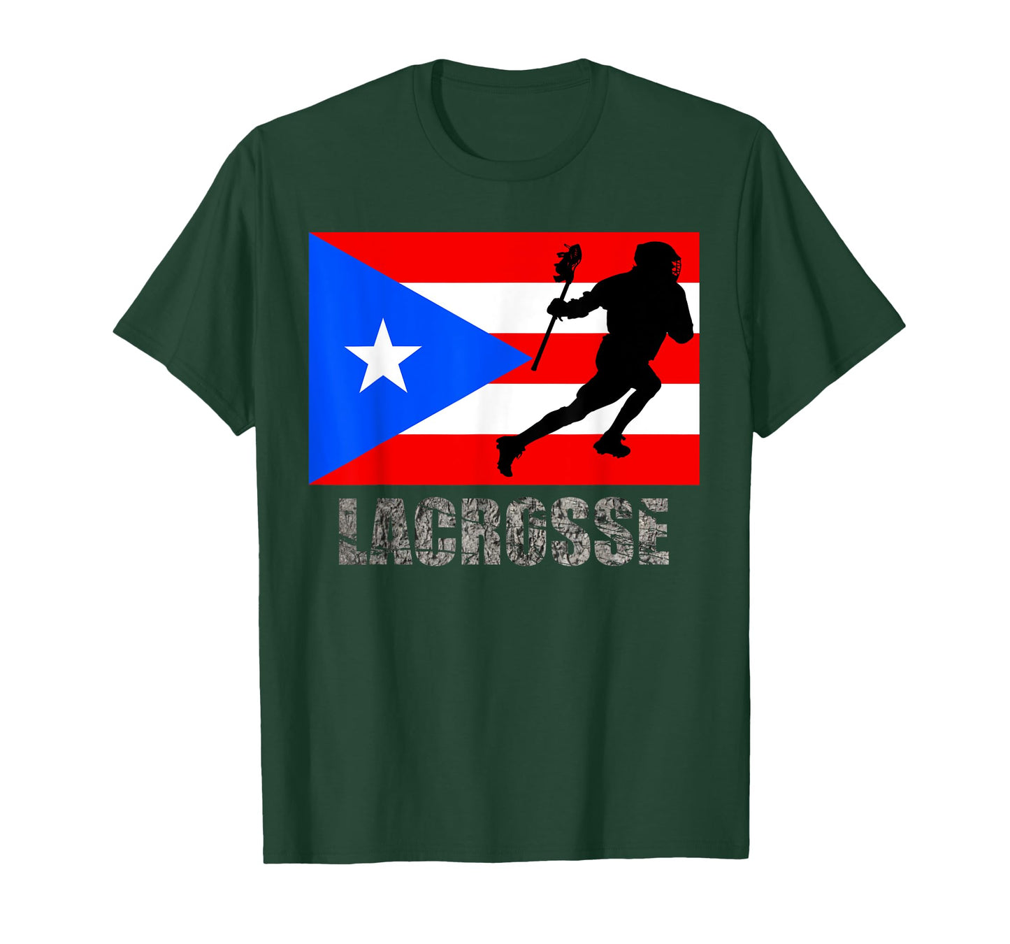 Lacrosse Puerto Rico Flag T-Shirt Fan Vintage Retro Boricua T-Shirt