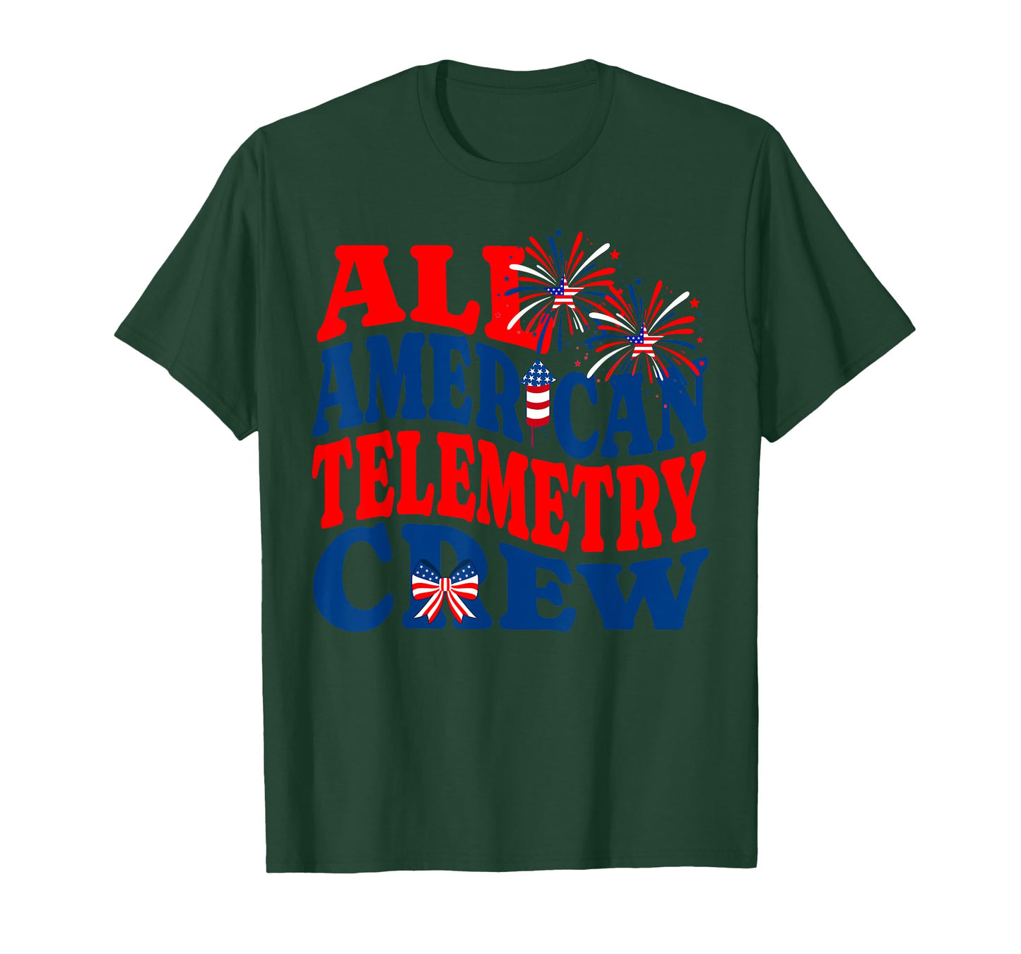 Telemetry Nurse 4th of July Cardiac Nurse EKG Technician ECG T-Shirt