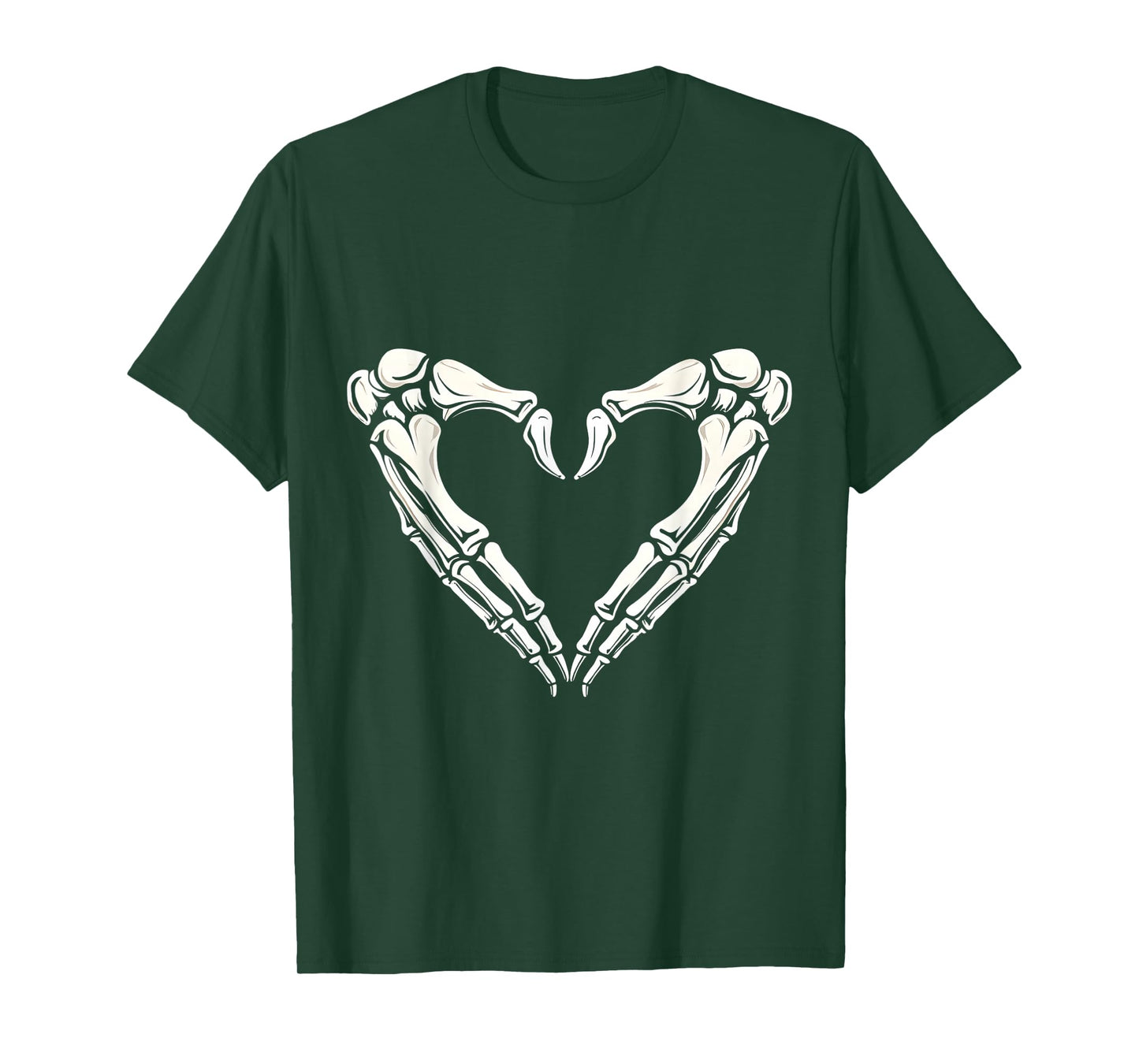 Skeleton Hands Heart Sign Retro Halloween Costume Women Girl T-Shirt