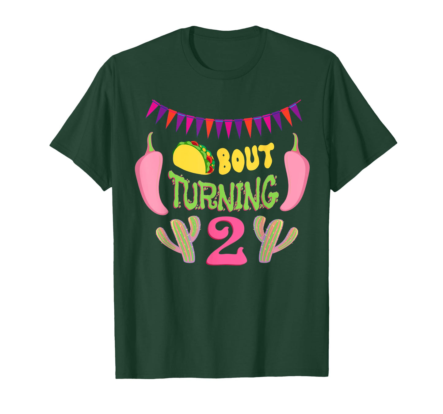 Taco Bout Turning 2nd Birthday Twosday Outfit Party Dos Kids T-Shirt