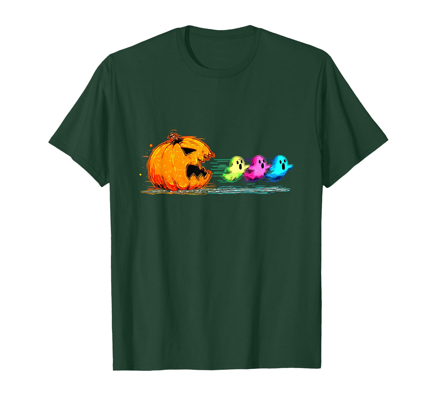 Pumpkin Chasing Ghost Halloween Pumpkin Boo Spooky Season T-Shirt