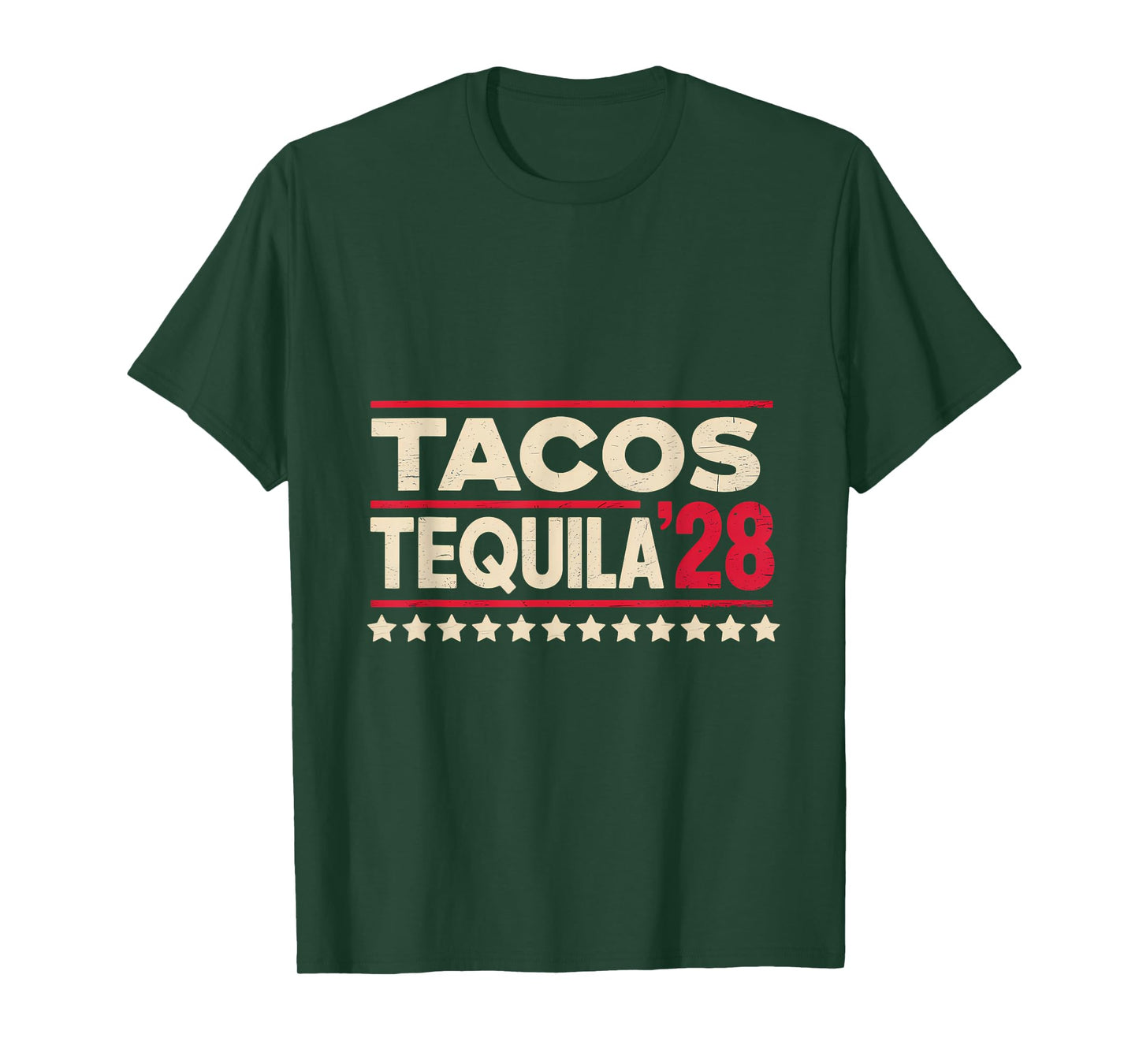 Tacos Tequila '28 Stars Bold Humor T-Shirt