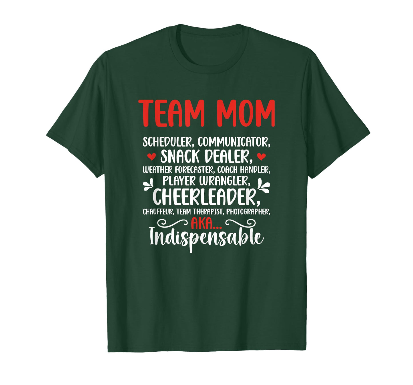 Team Mom Appreciation Black Women's Modern Mother's Day T-Shirt