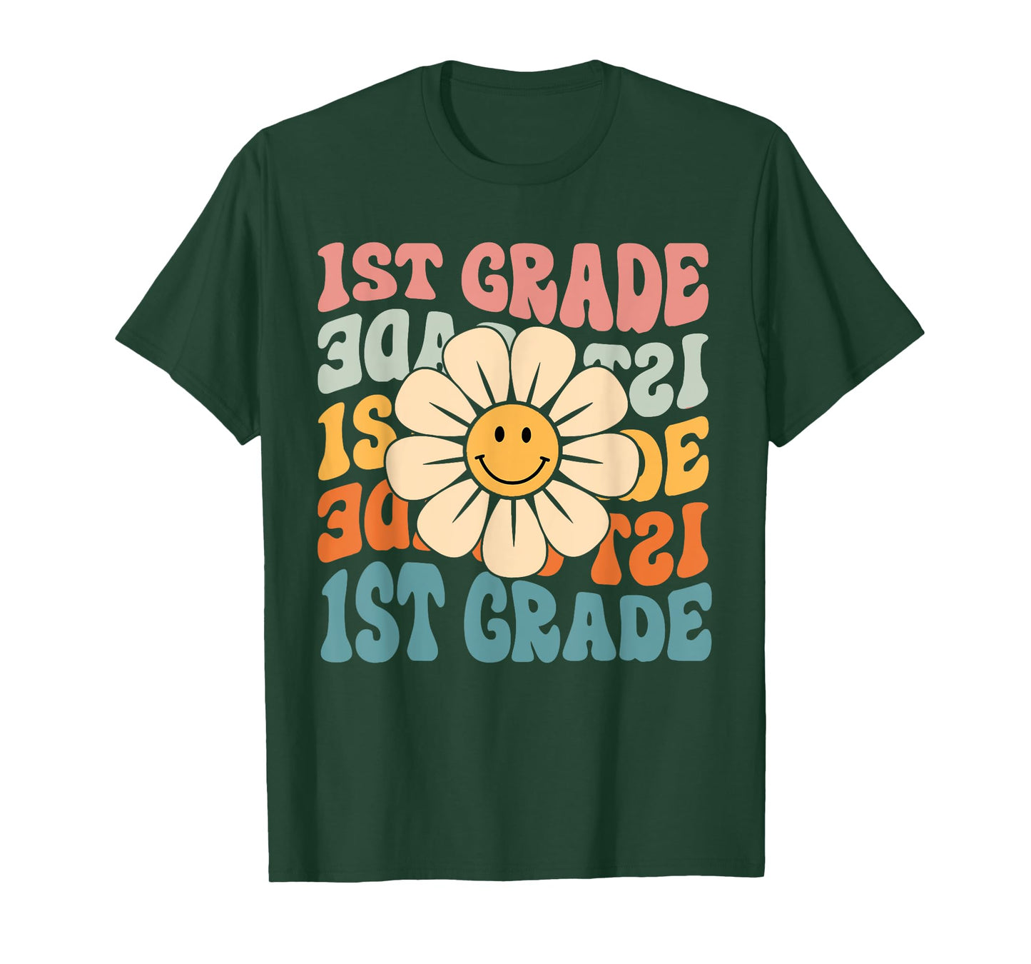 Retro 1st Grade Daisy Colorful Back To School First Grade T-Shirt