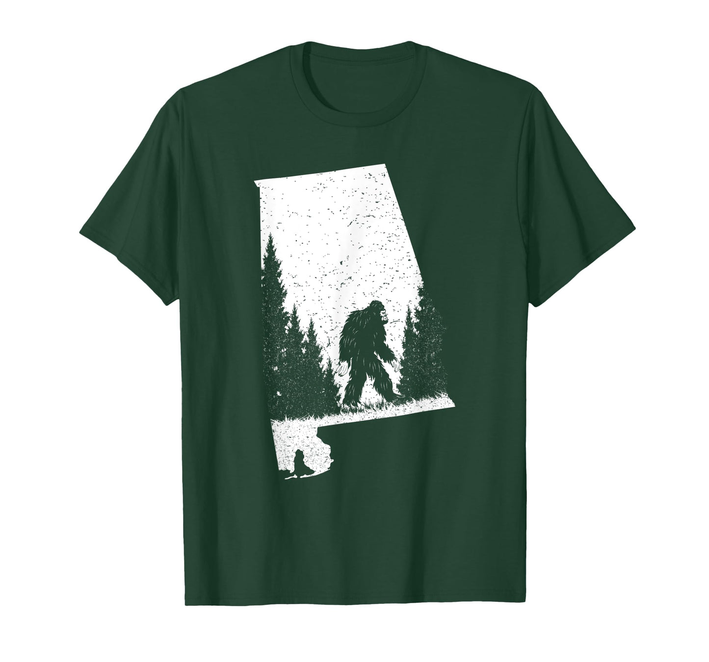 Alabama Bigfoot Pride Flag Sasquatch Silhouette State Pride T-Shirt