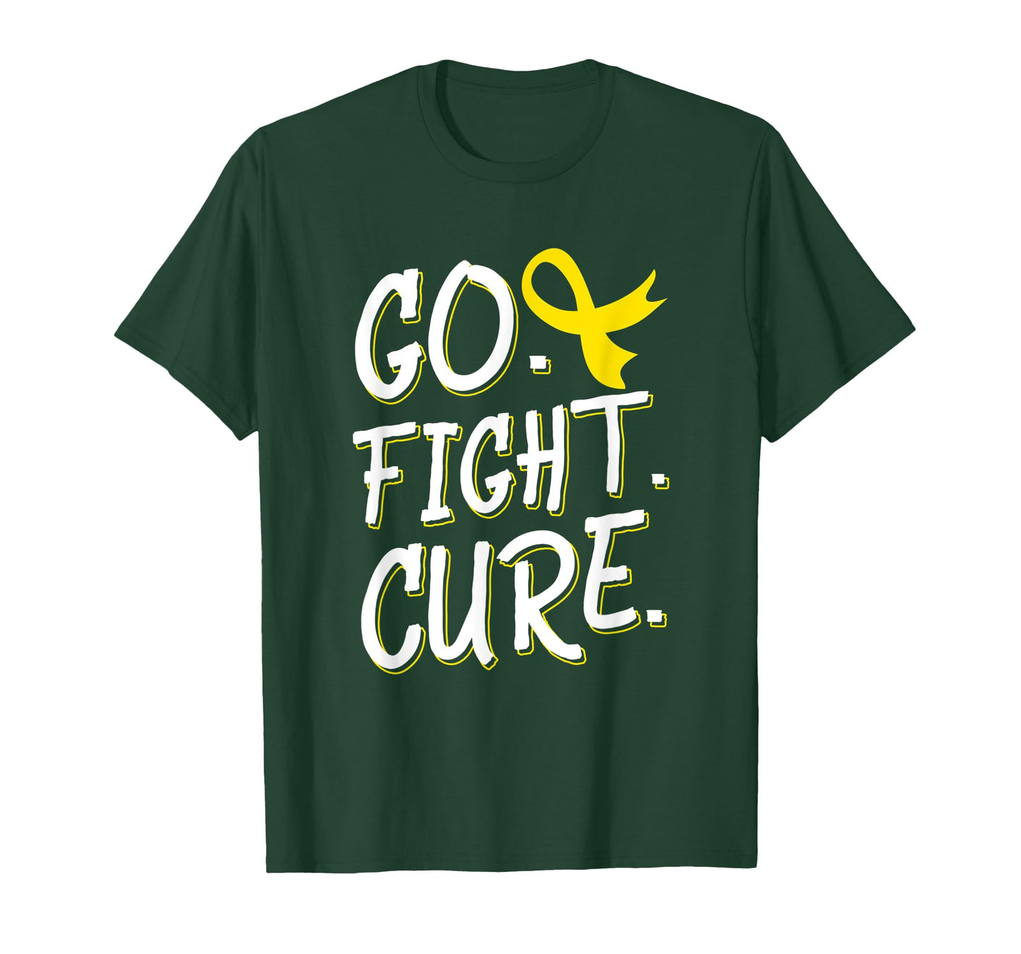 Go Fight Cure Childhood Cancer Gold Ribbon Awareness T-shirt
