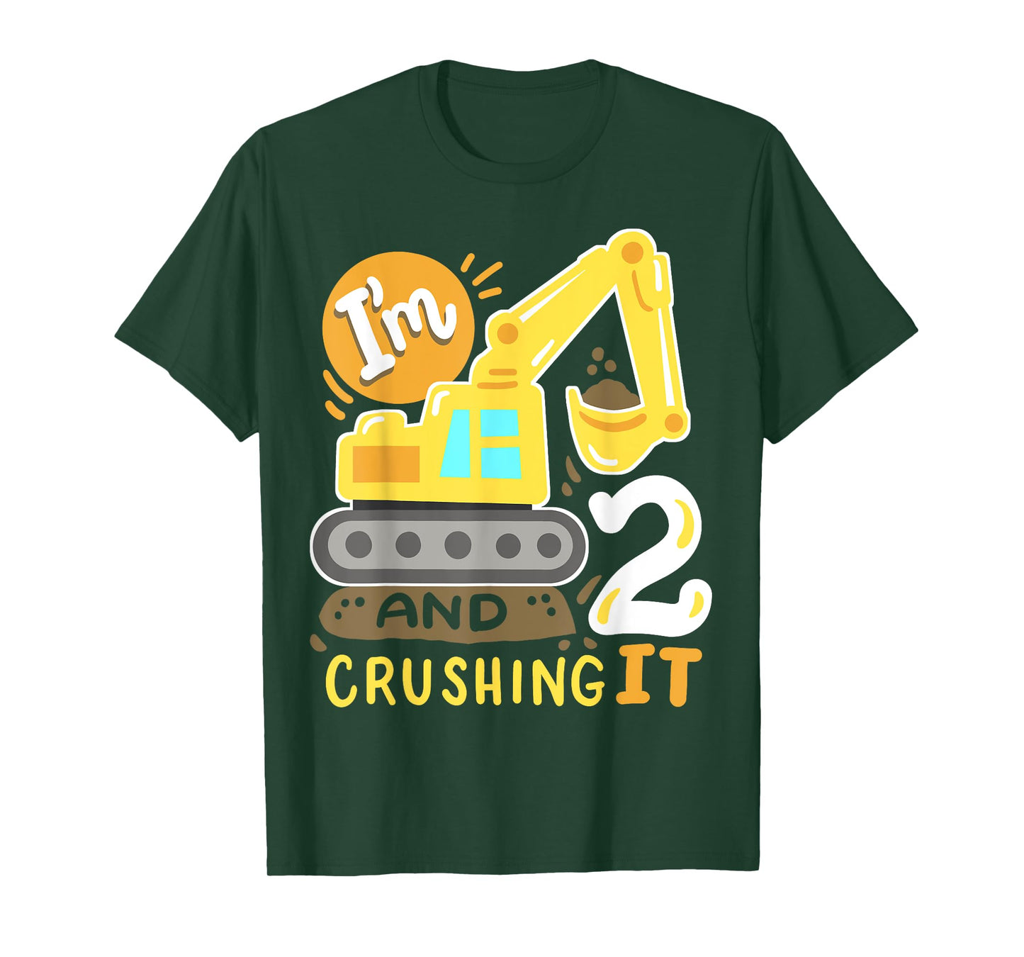 Kids 2nd Construction Birthday Party I'm 2 Crushing It Boys T-Shirt