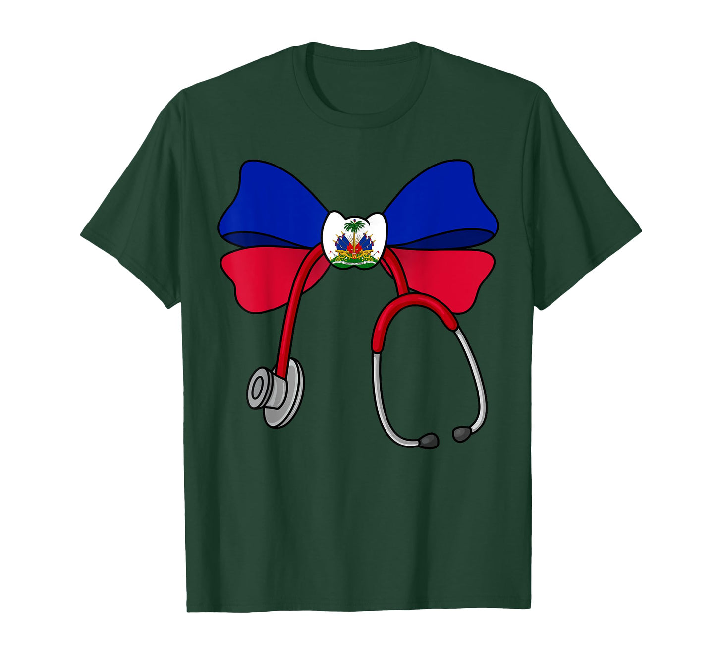 Haitian Coquette Nurse Stethoscope Bow Haiti Haitian Nurse T-Shirt
