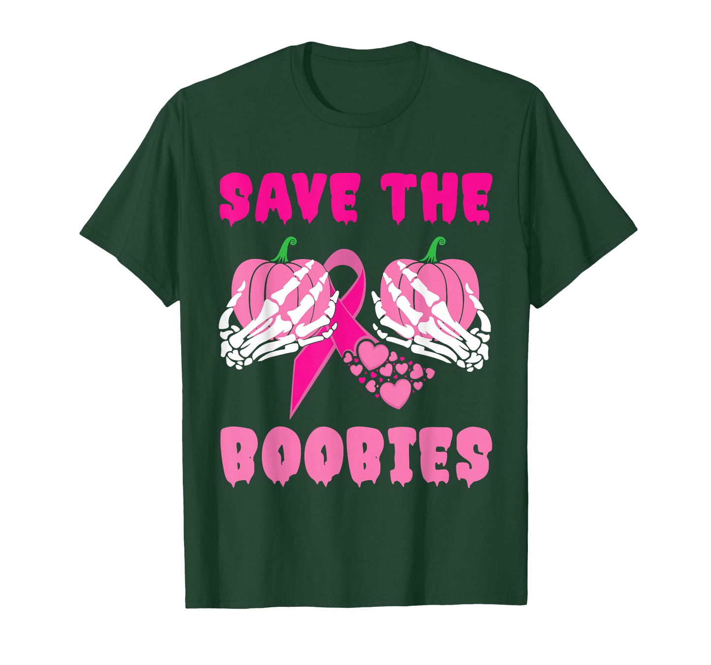 Skeleton Hands Save The Boobies Breast Cancer Awareness T-Shirt