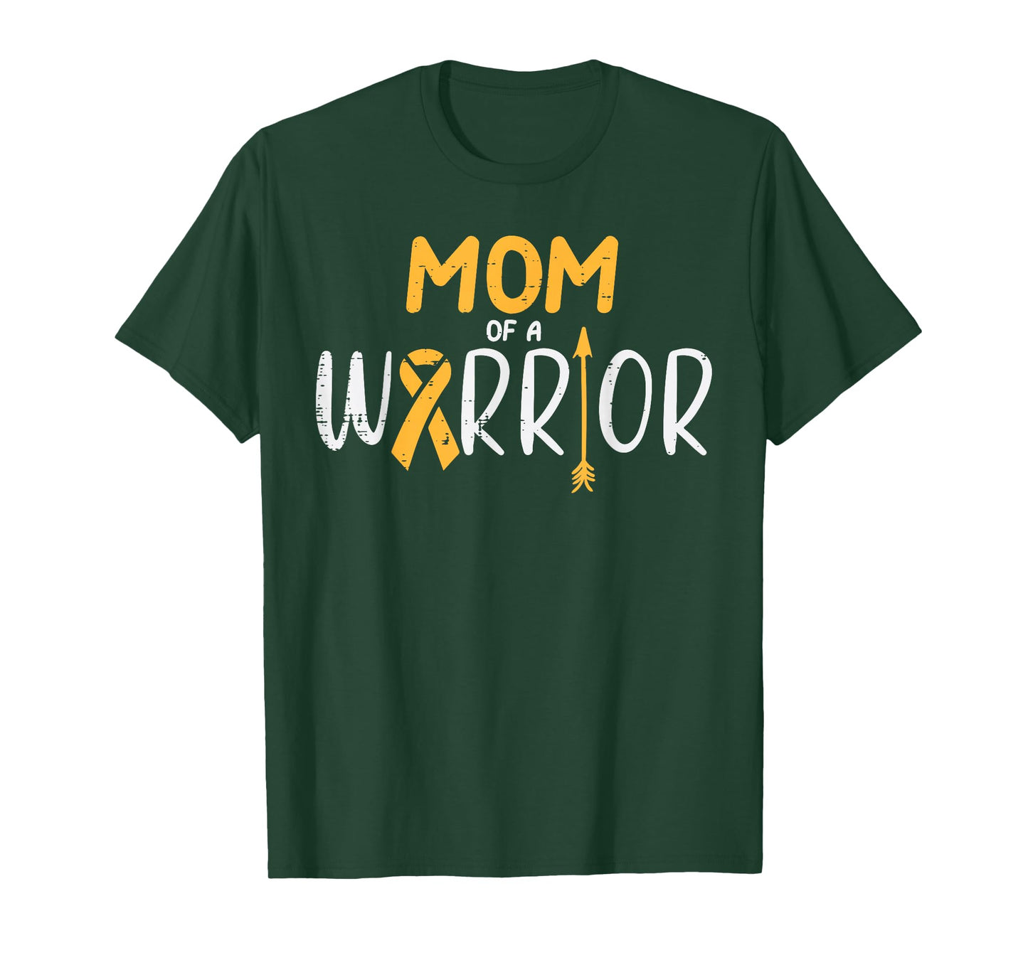 Mom Of A Warrior Childhood Cancer Ribbon Awareness Family T-Shirt