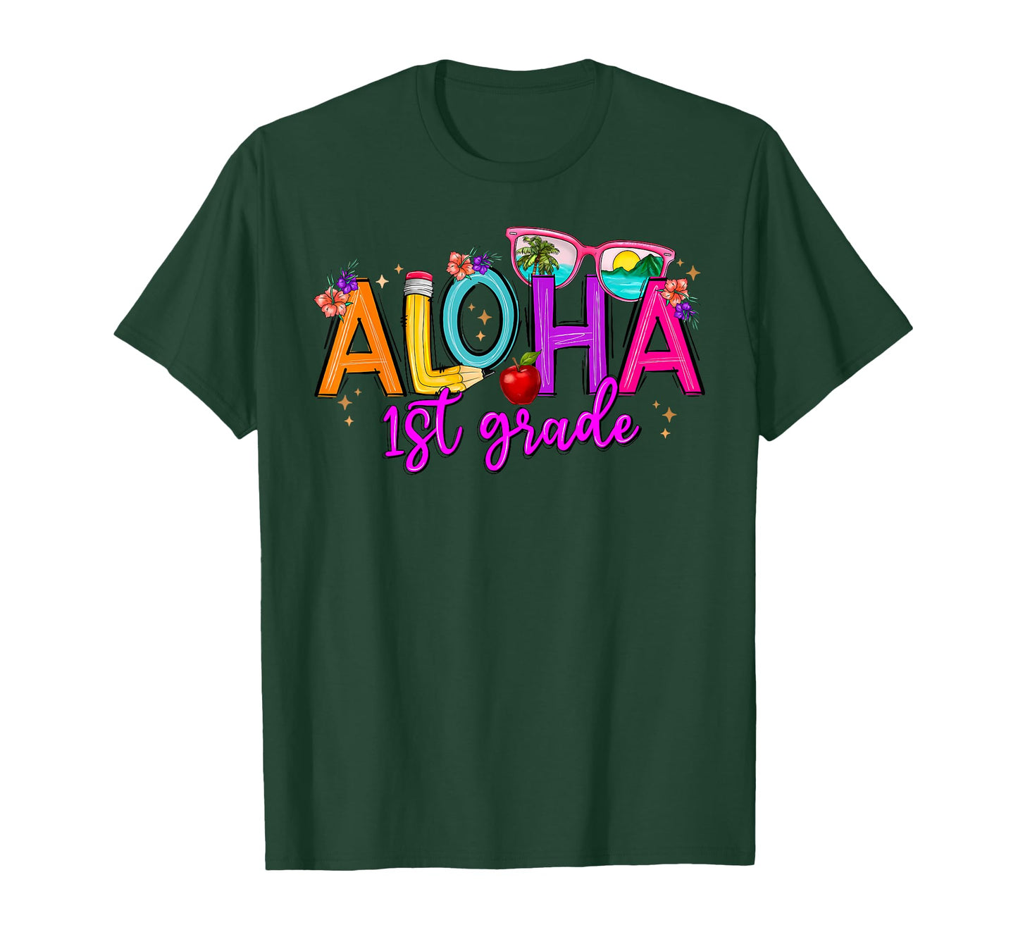 Aloha 1st Grade Summer Vacation Beach Teacher School Student T-Shirt