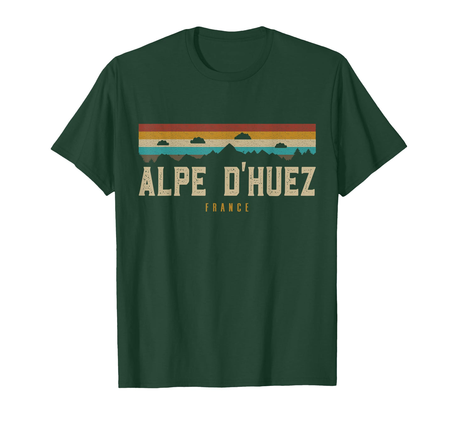 Alpe D'Huez Vintage Mountains Hiking Camping France Retro T-Shirt