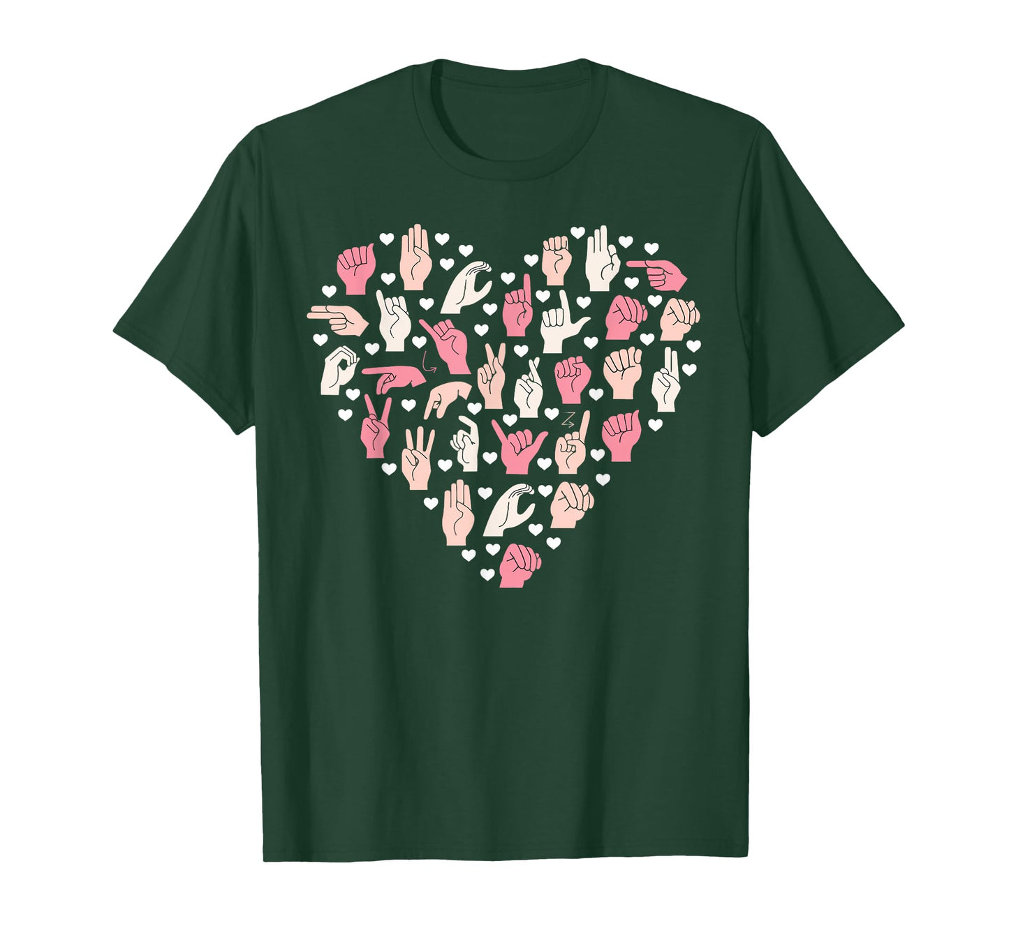 Hand Language Heart ASL Teacher Deaf People ASL Interpreter T-Shirt
