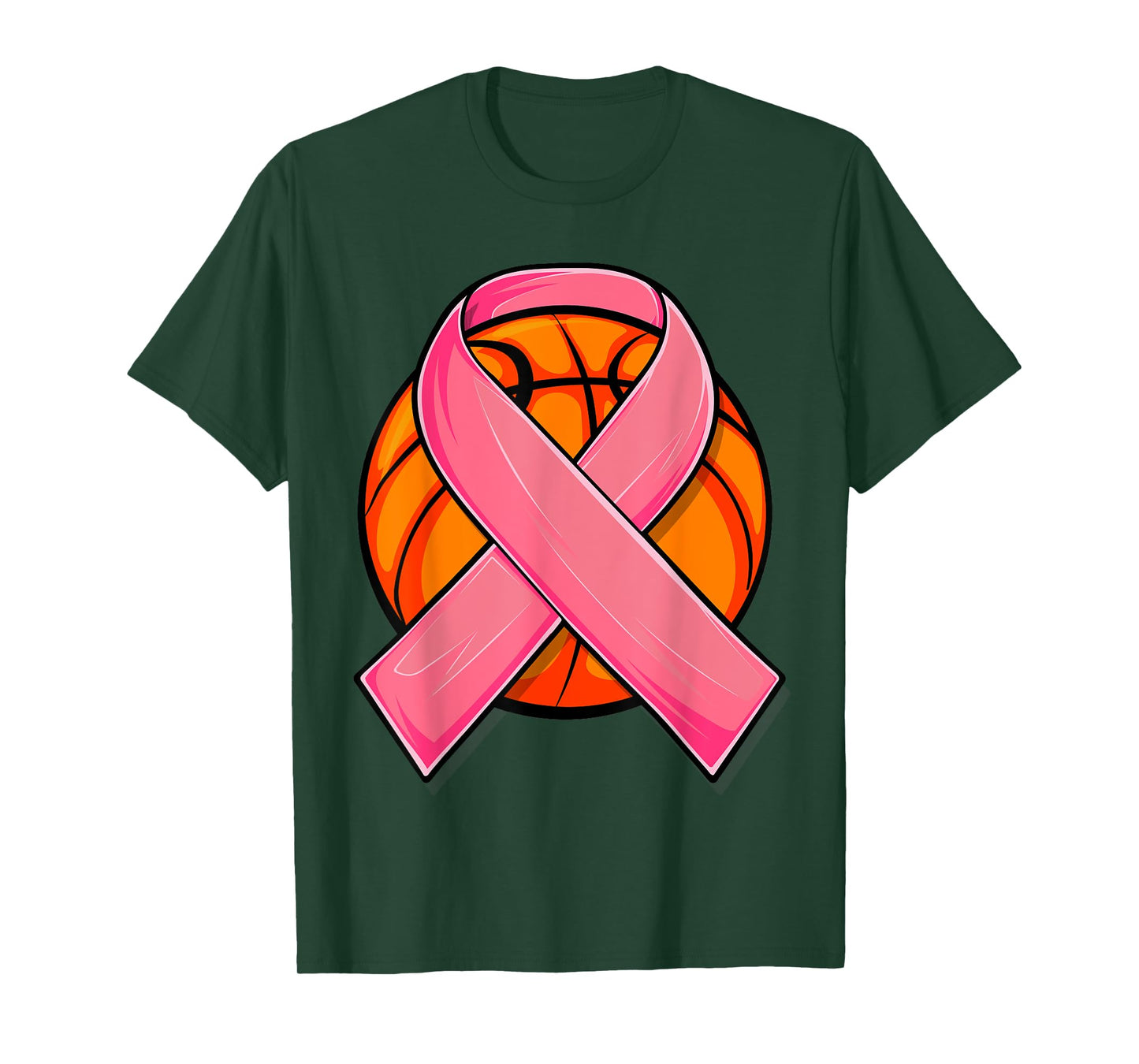 Breast Cancer Basketball, Pink Ribbon Basketball Womens Kids T-Shirt