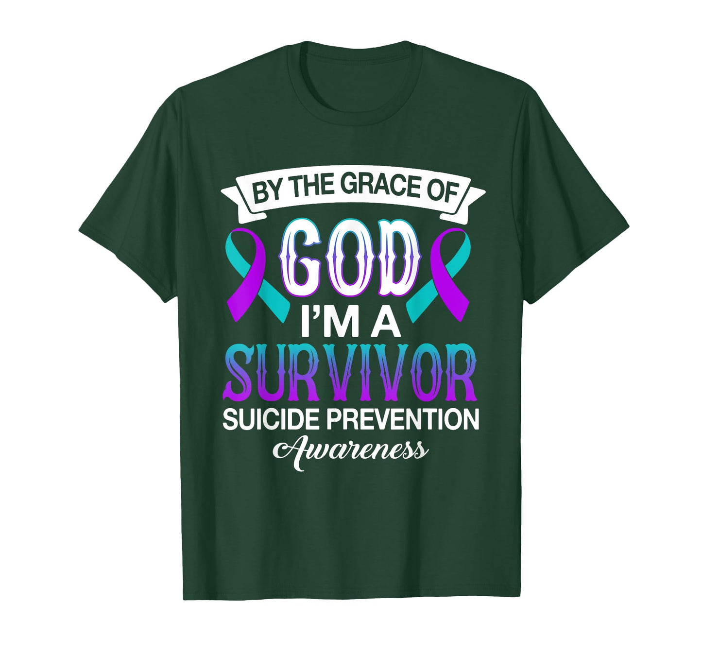 I’m A Survivor Suicide Prevention Teal & Purple Ribbon Gifts T-Shirt