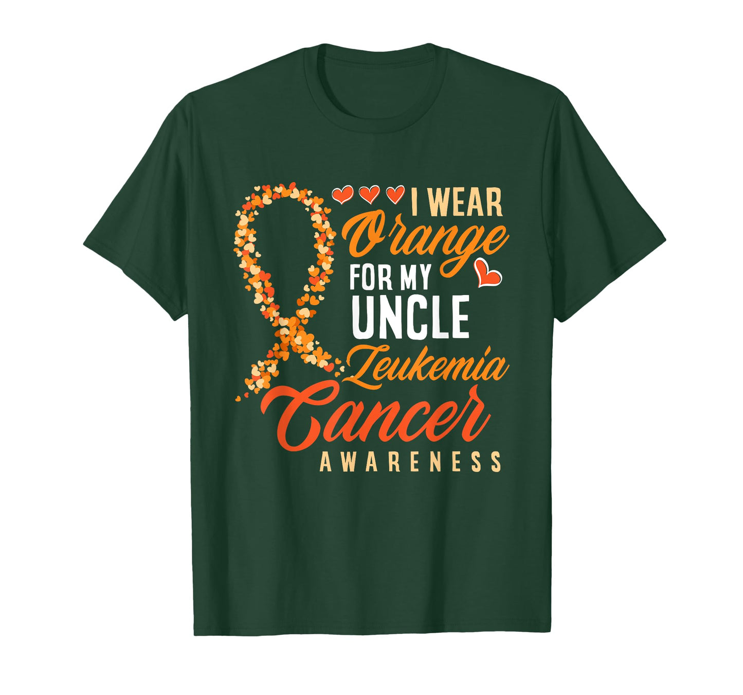 I Wear Orange For My Uncle Leukemia Cancer Awareness T-Shirt