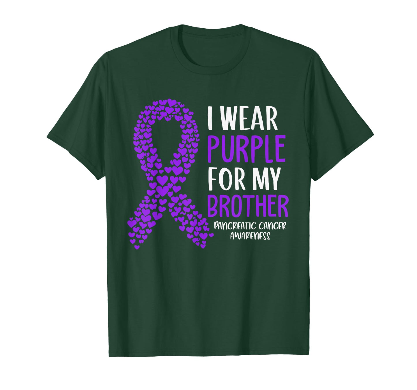 I Wear Purple For My Brother Pancreatic Cancer Awareness T-Shirt
