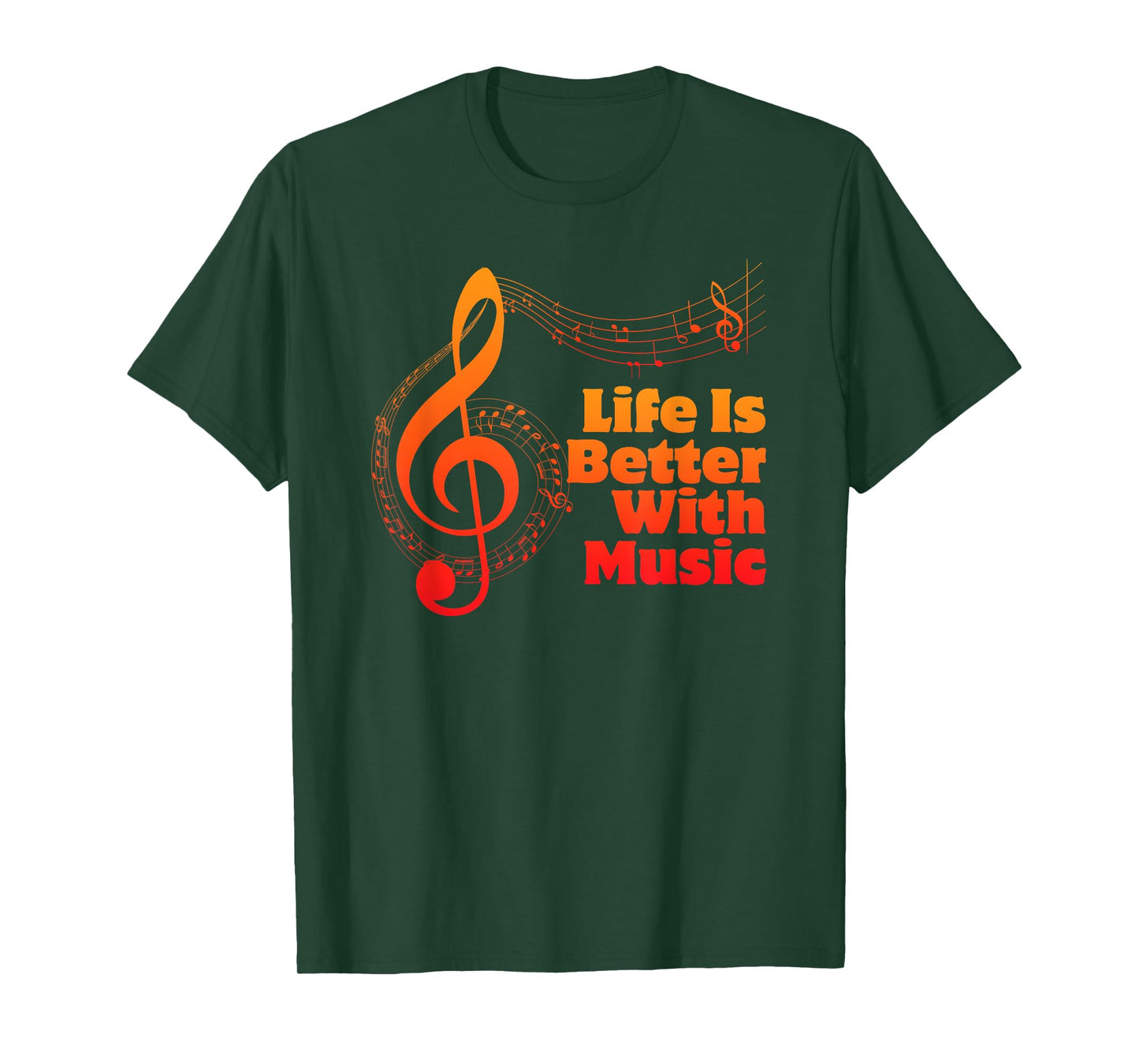 Life Is Better With Music Theory Musician Teacher Notes Clef T-Shirt