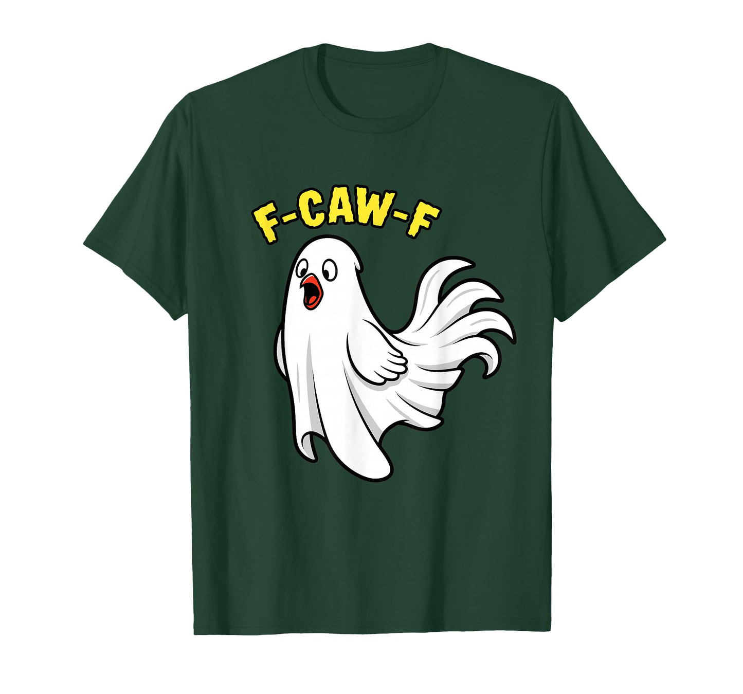 Funny Ghost Crow Call F-Caw-F Halloween Cartoon T-Shirt